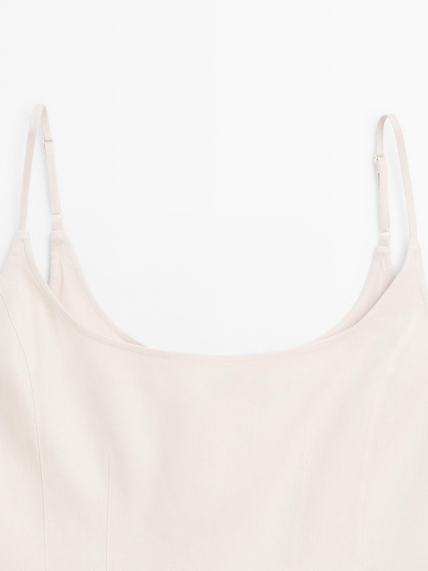 Strappy linen blend top