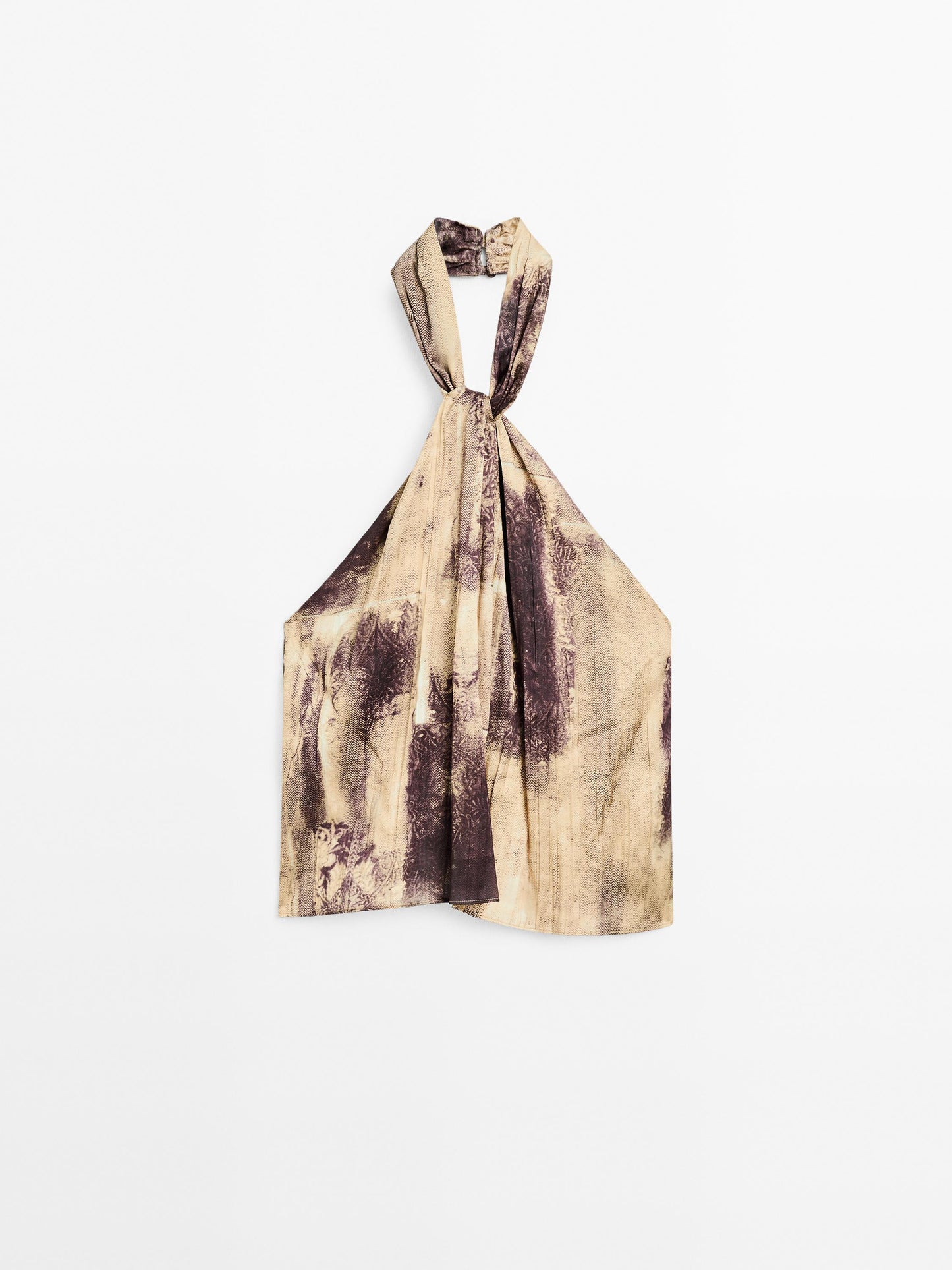Printed satin fabric top