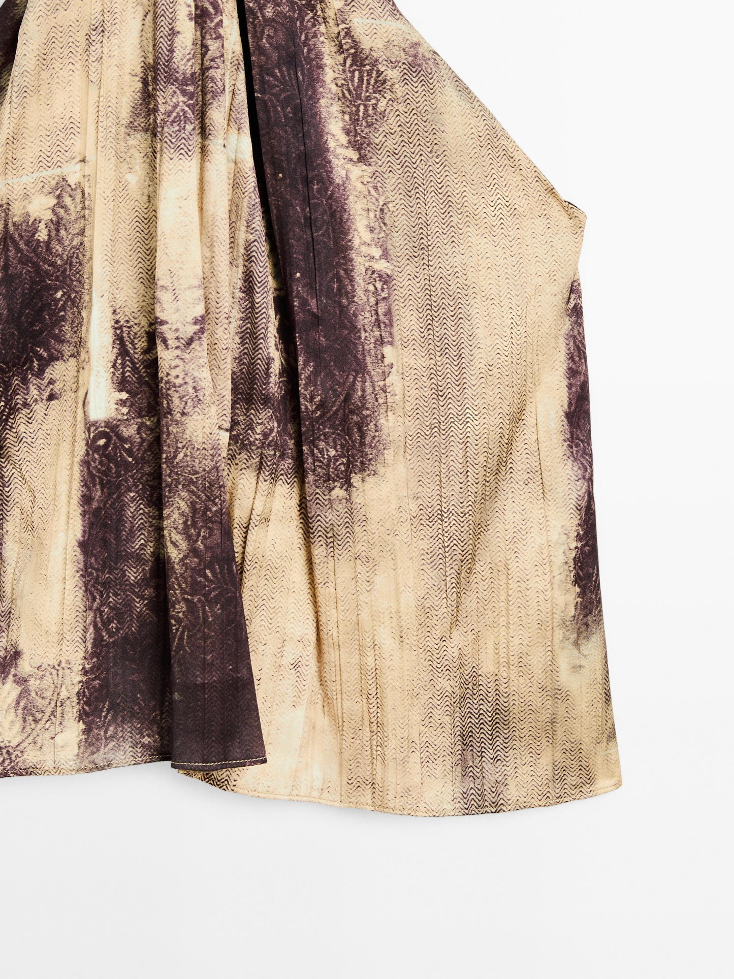 Printed satin fabric top