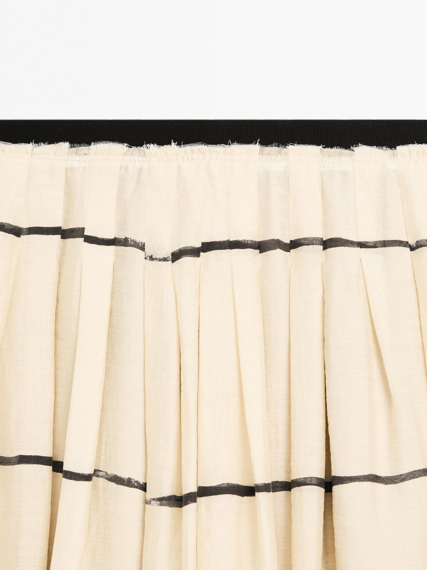 Striped flowing midi skirt