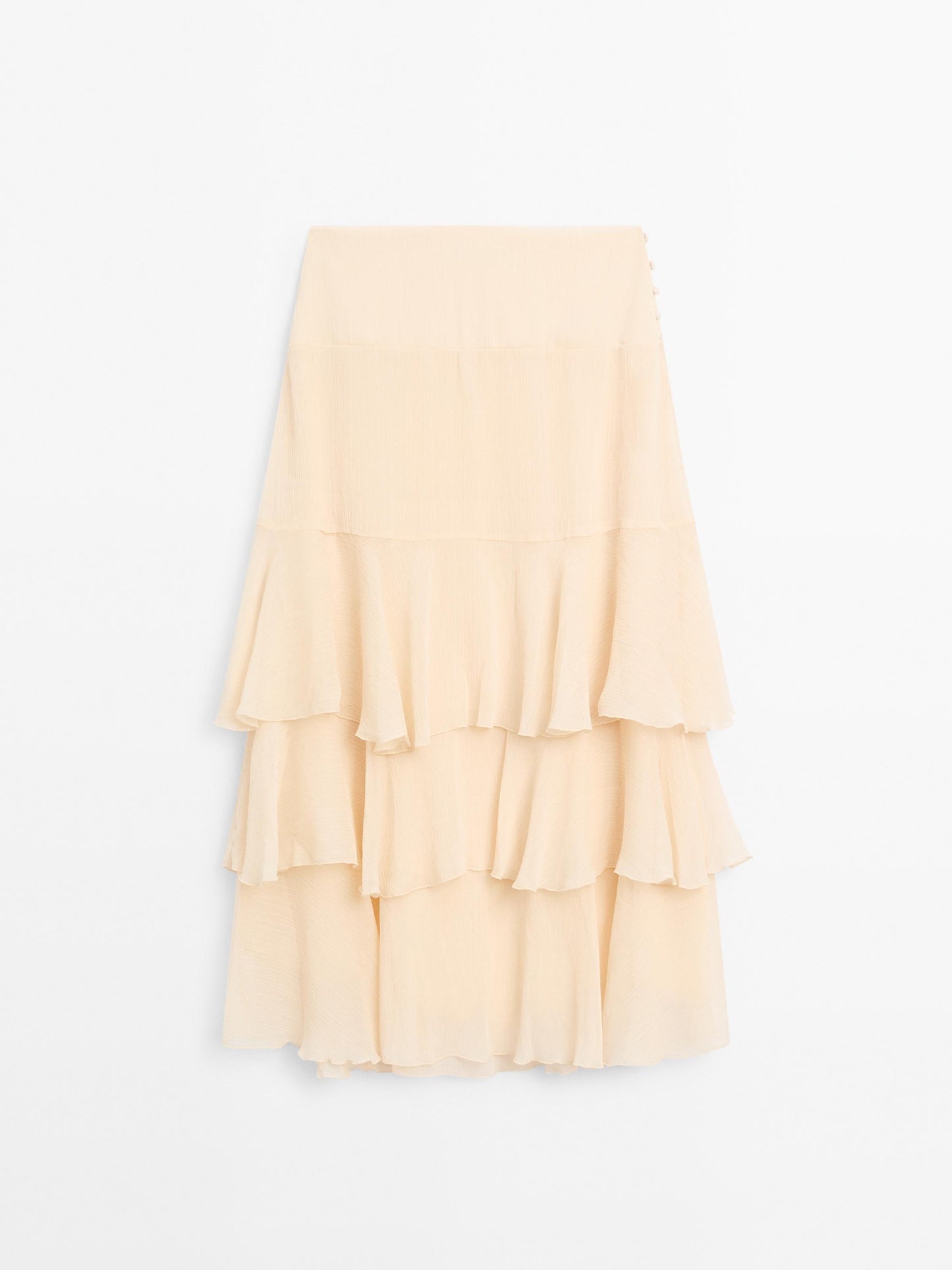 Long ruffled skirt with sash