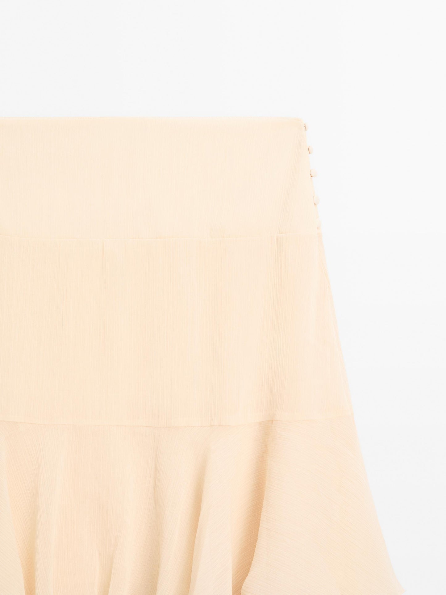 Long ruffled skirt with sash