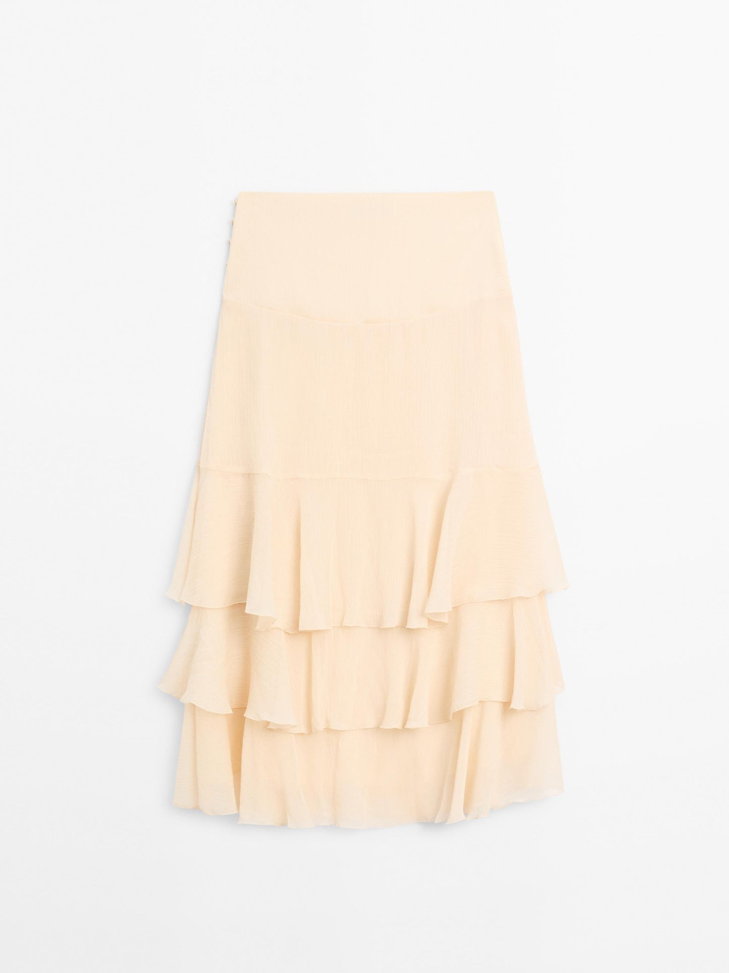 Long ruffled skirt with sash