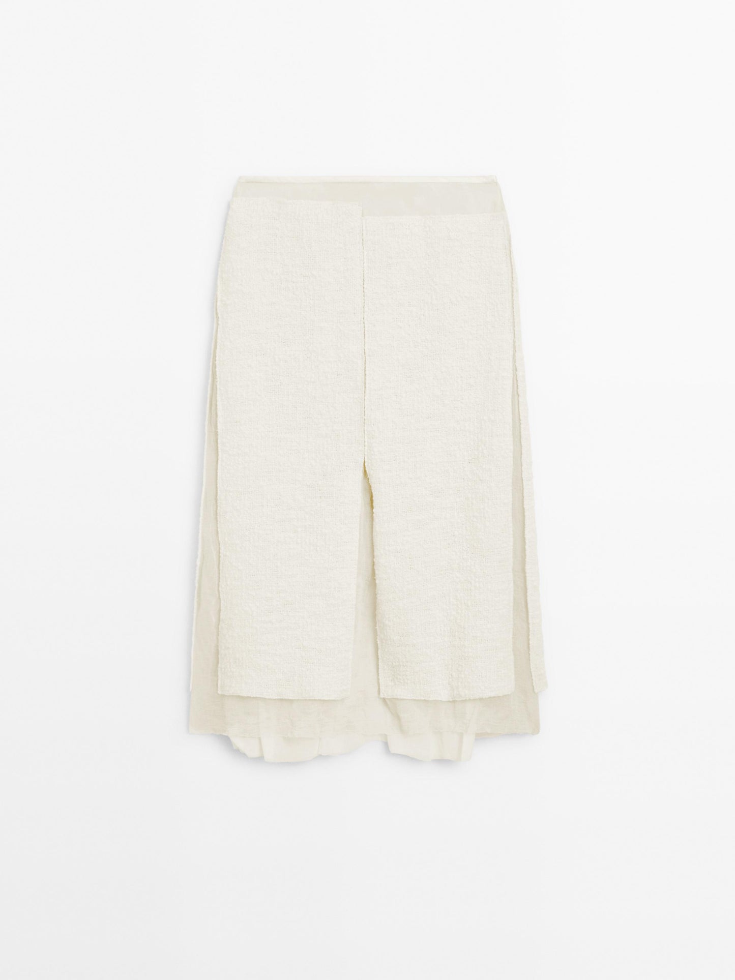 Wool blend fabric detail midi skirt