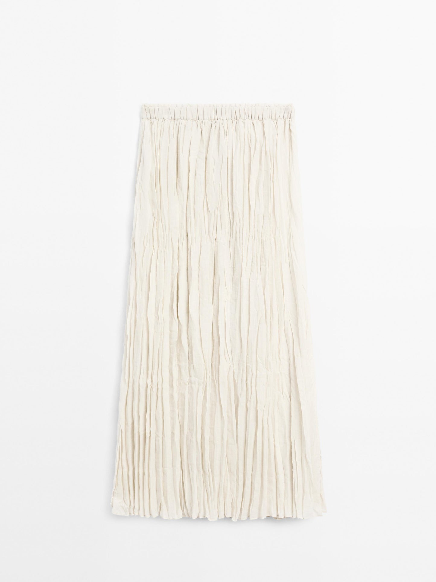 Flared pleated midi skirt