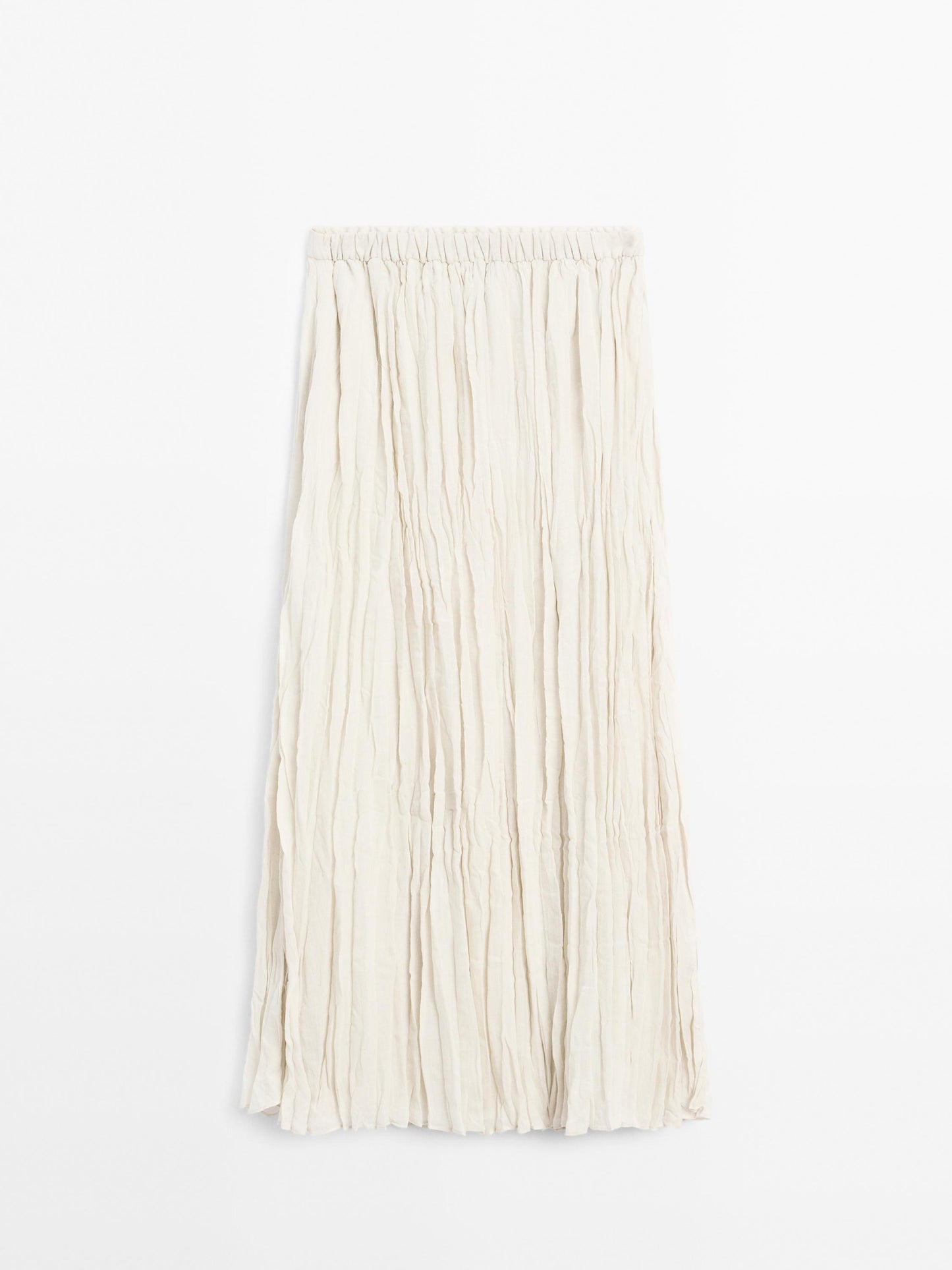 Flared pleated midi skirt