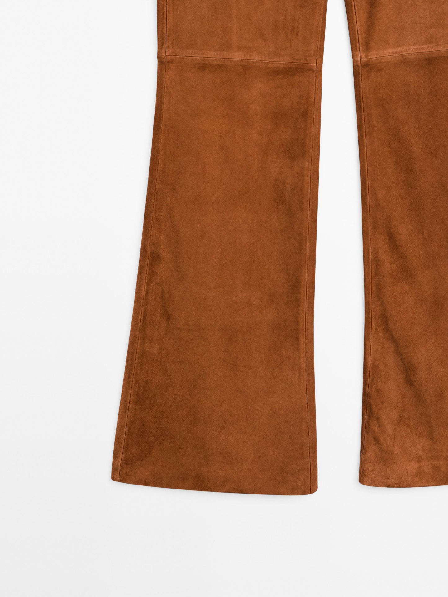 Flared suede leather trousers