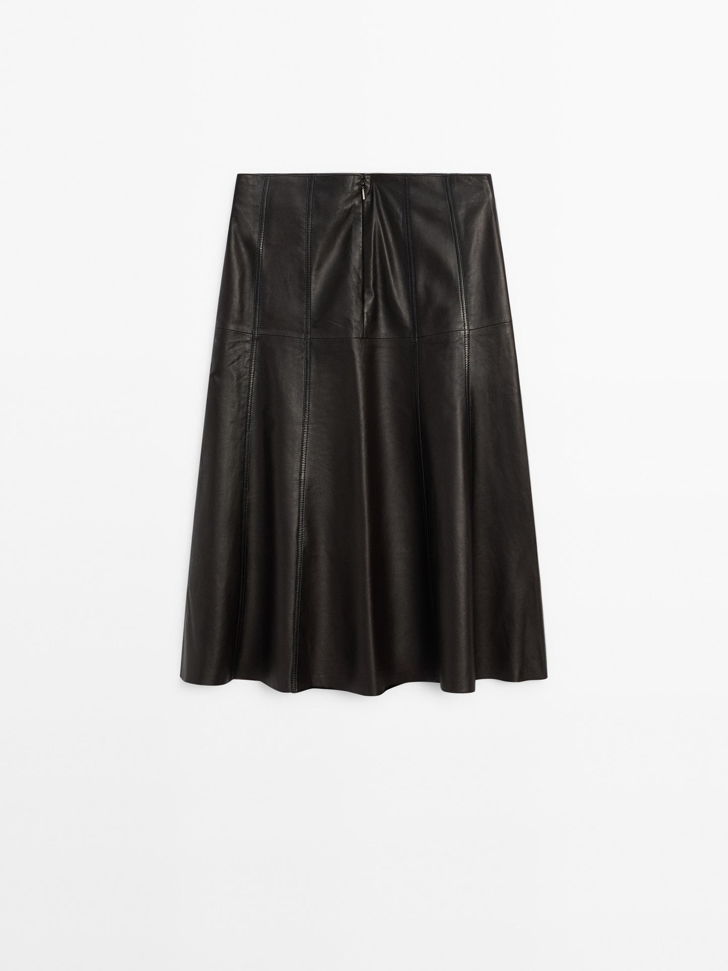 Nappa leather flounce skirt