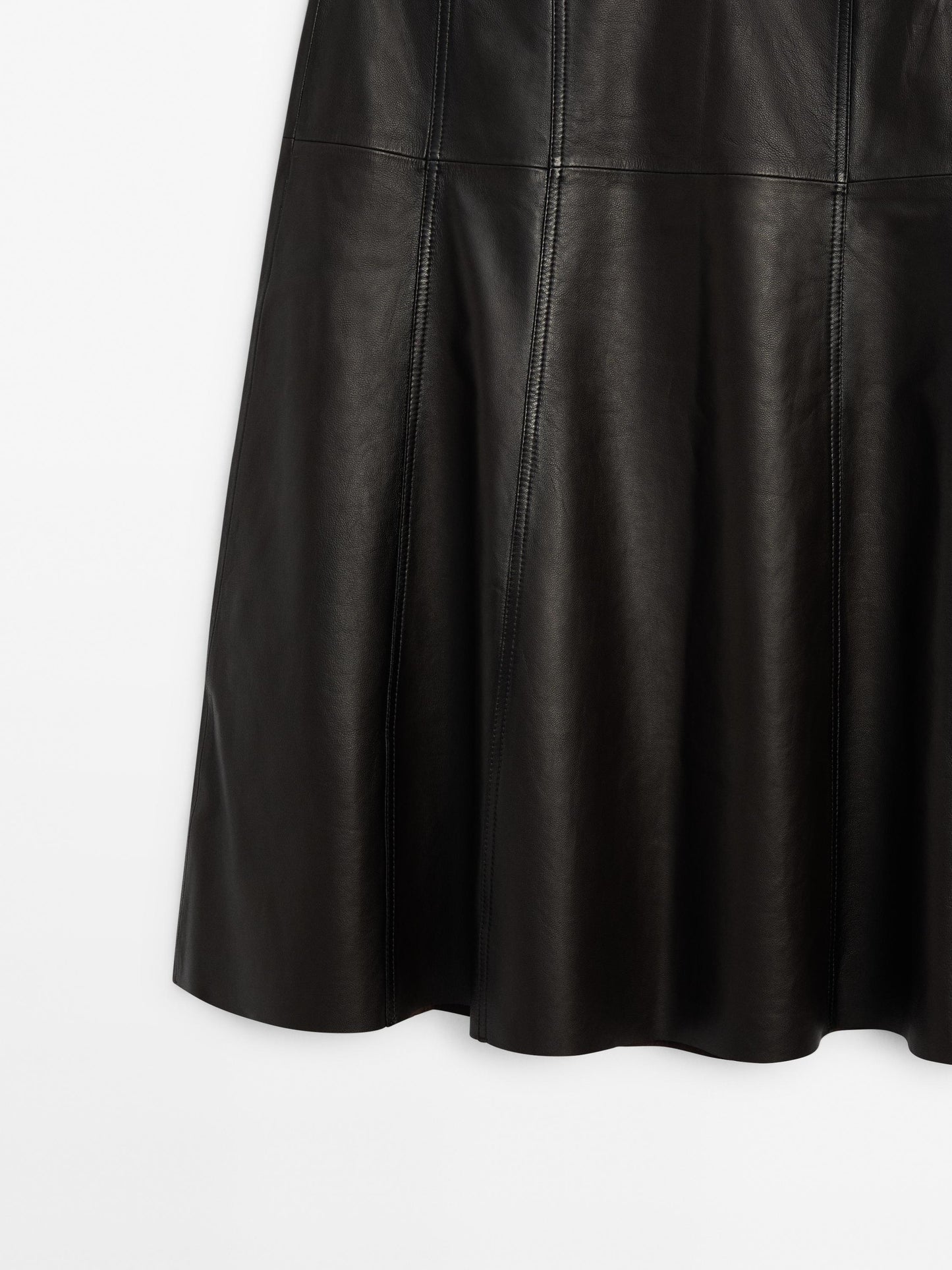 Nappa leather flounce skirt