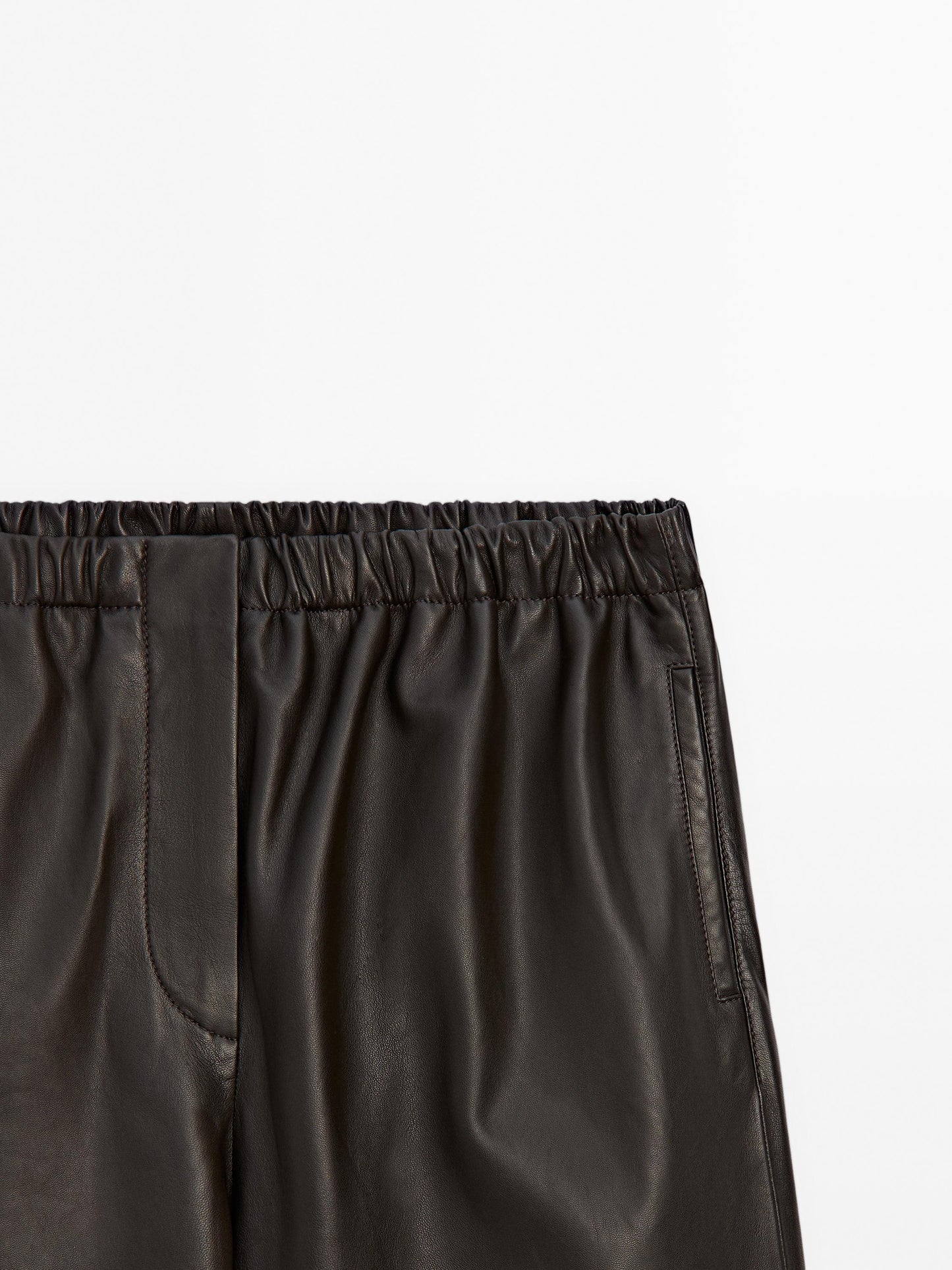 Nappa leather parachute trousers