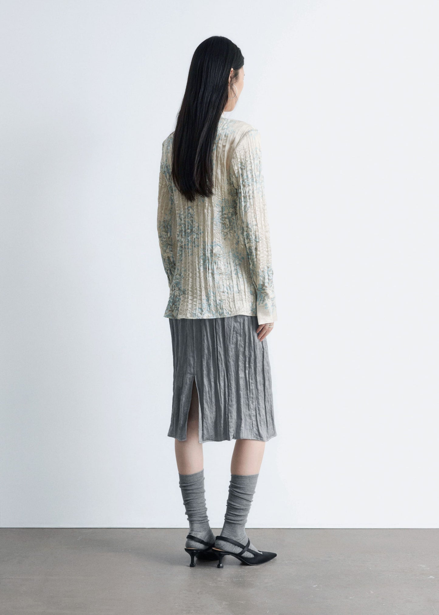 Tie-Belt Crêpe Shirt