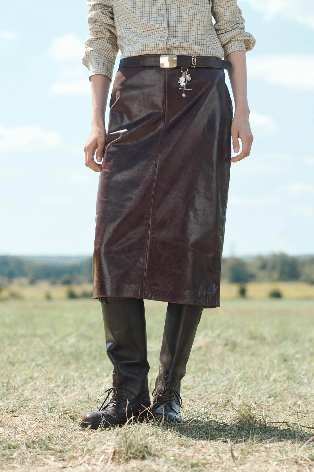 Limited Edition 100% Leather Straight Skirt