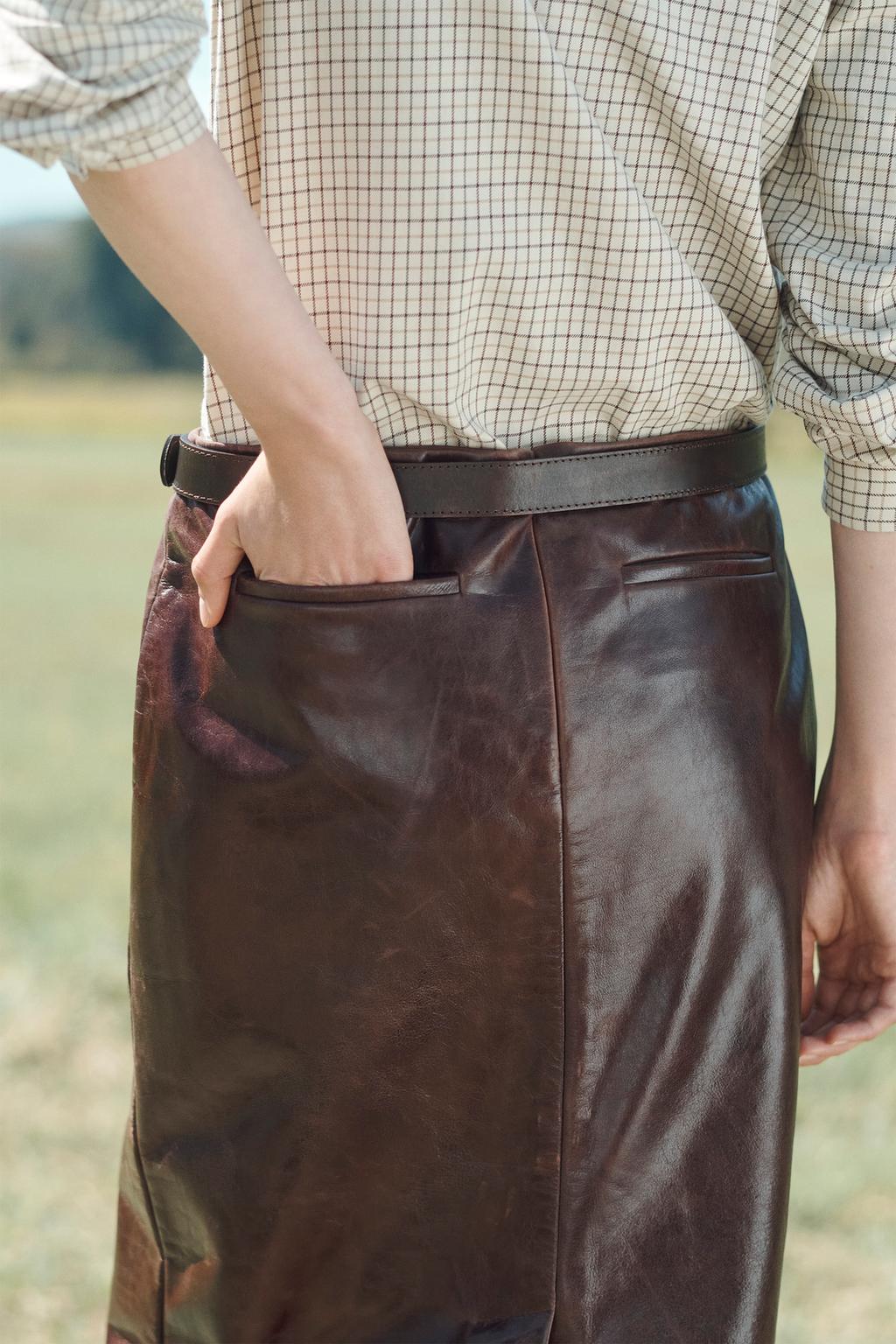 Limited Edition 100% Leather Straight Skirt