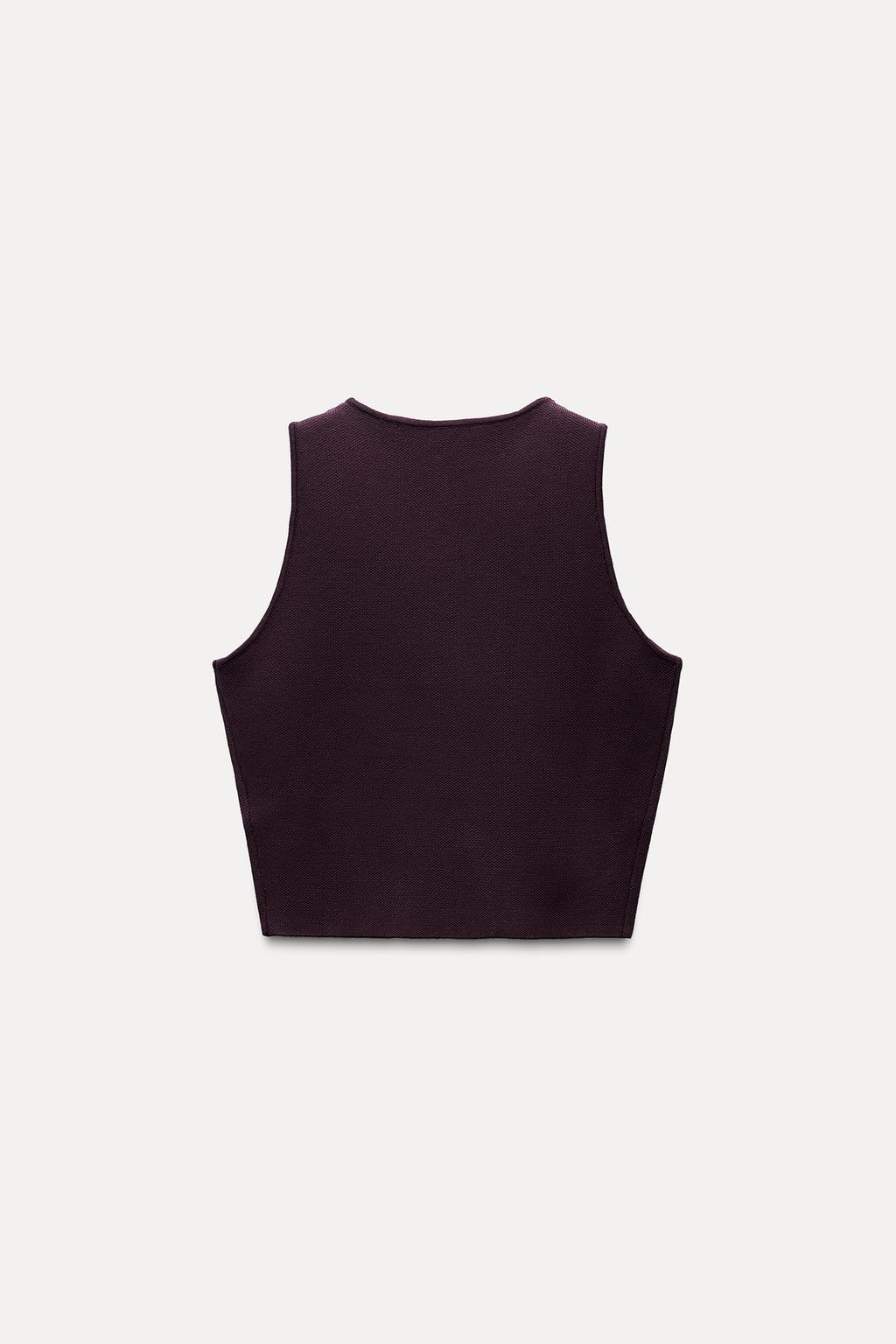 Buttoned Knit Vest Top