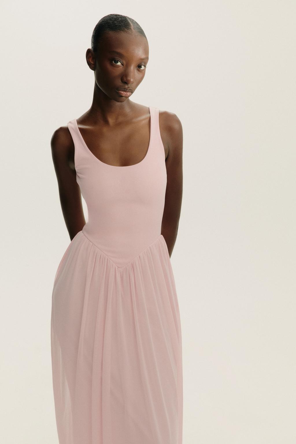 Contrast Tulle Dress