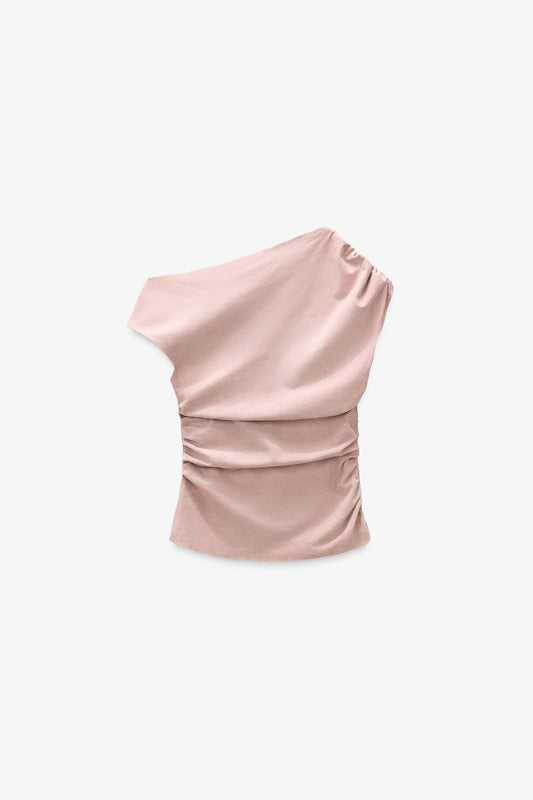 Limited Edition Draped Suede Leather Top