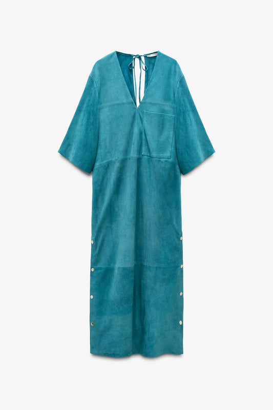 Limited Edition Suede Leather Kaftan Dress