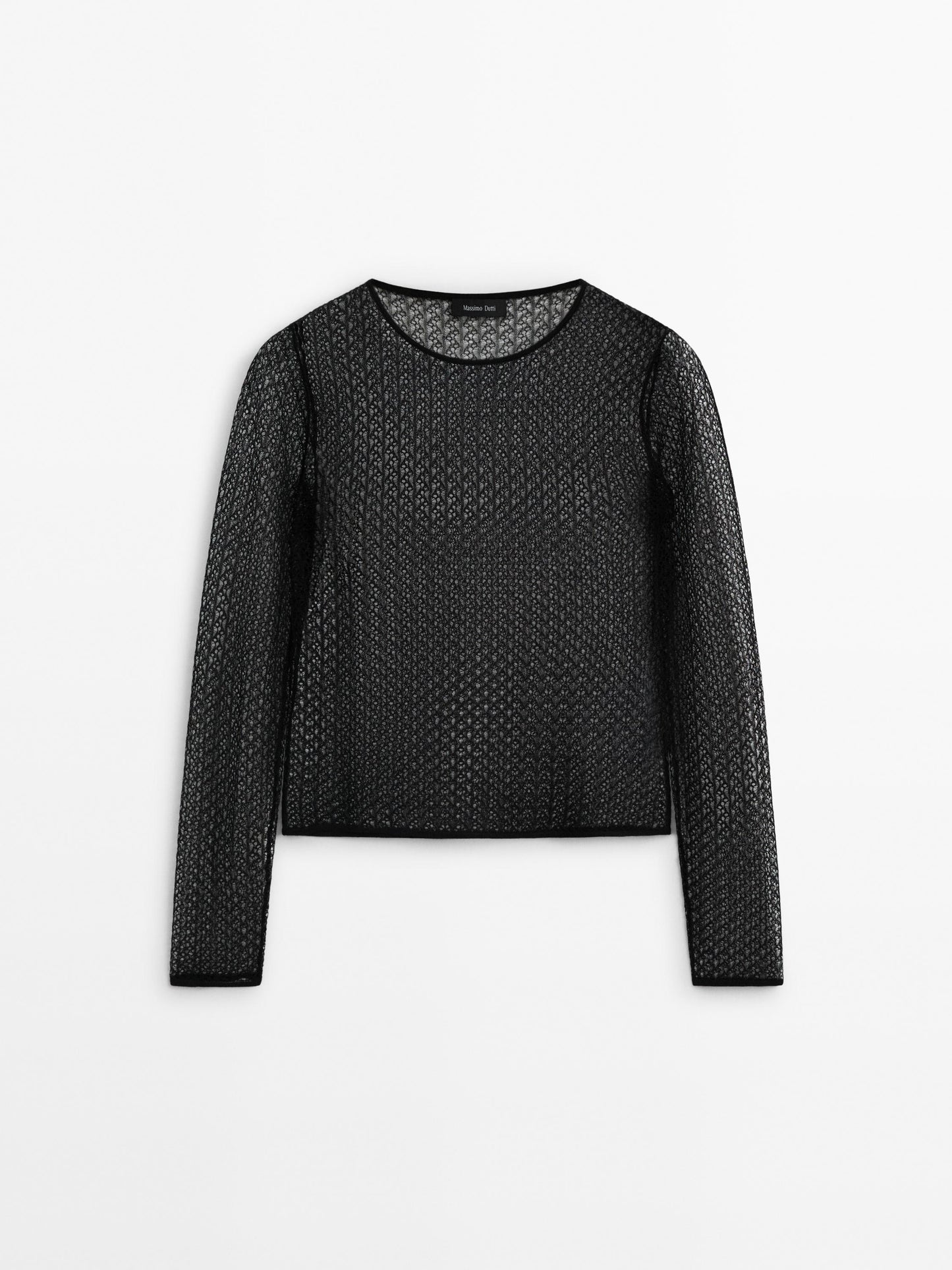 Cropped openwork sweater