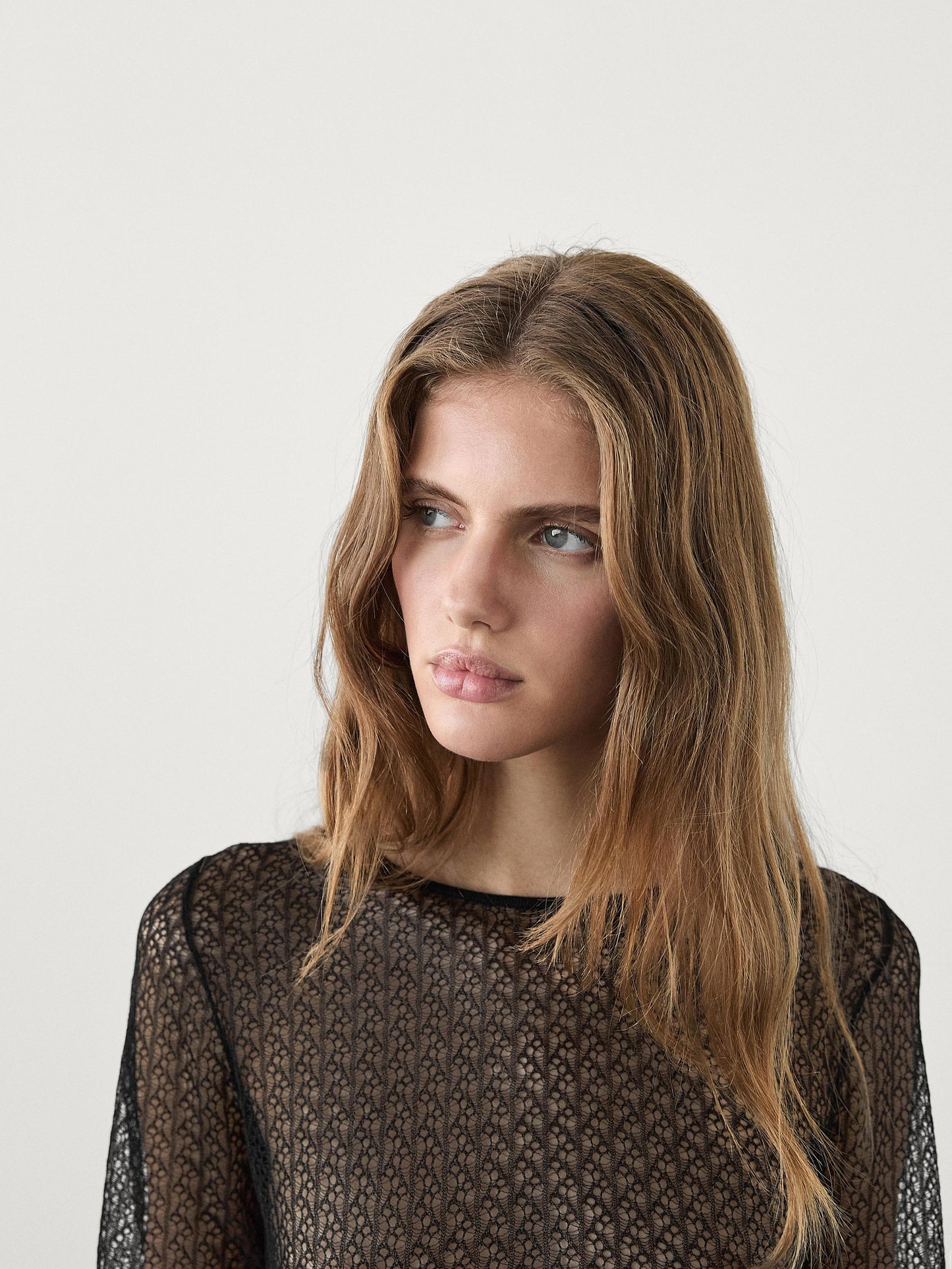Cropped openwork sweater