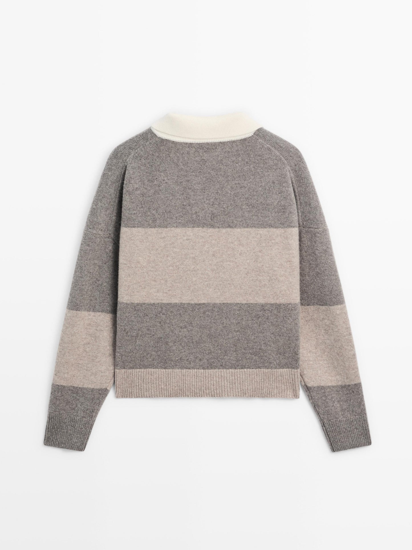 Striped wool blend polo sweater