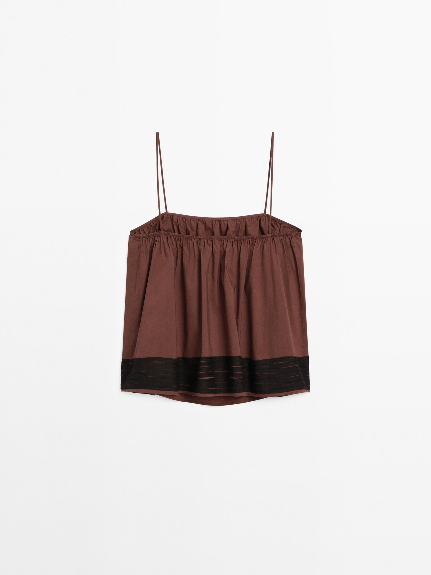 Short strappy top with ribbon details