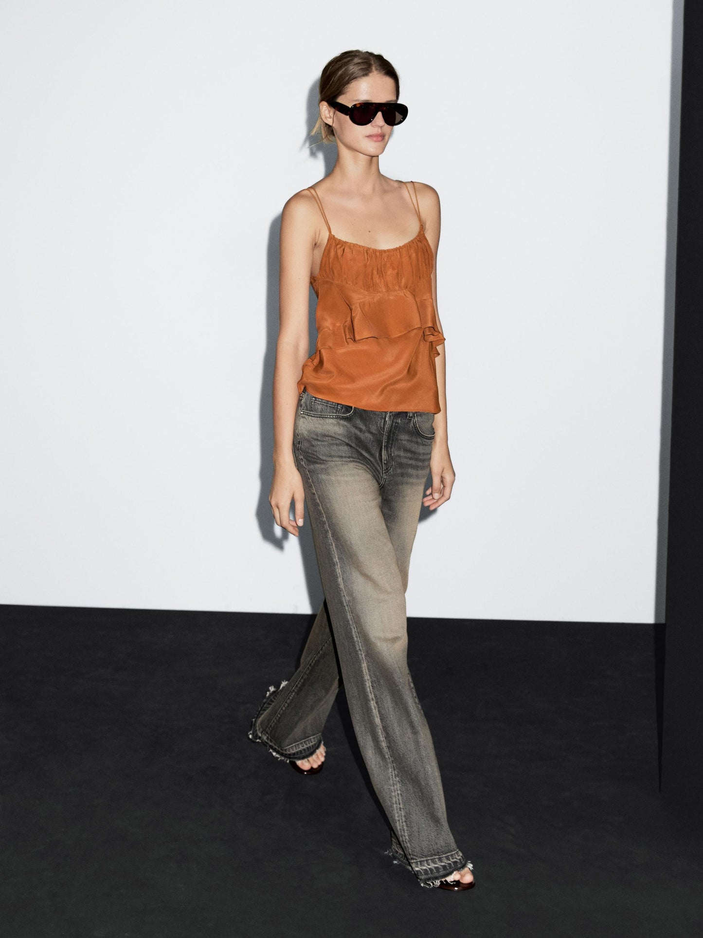Flowing top with draped detail