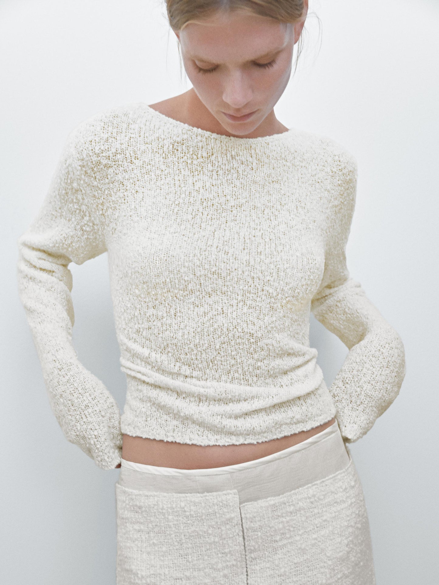 Bouclé wool blend sweater