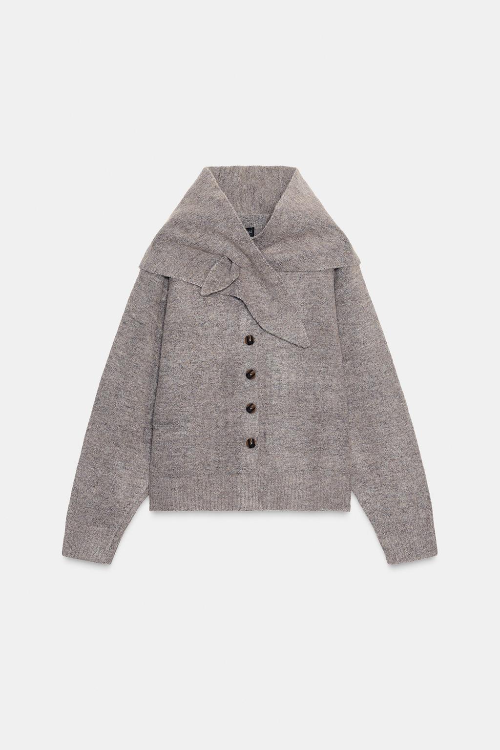Cardigan With Scarf Detail