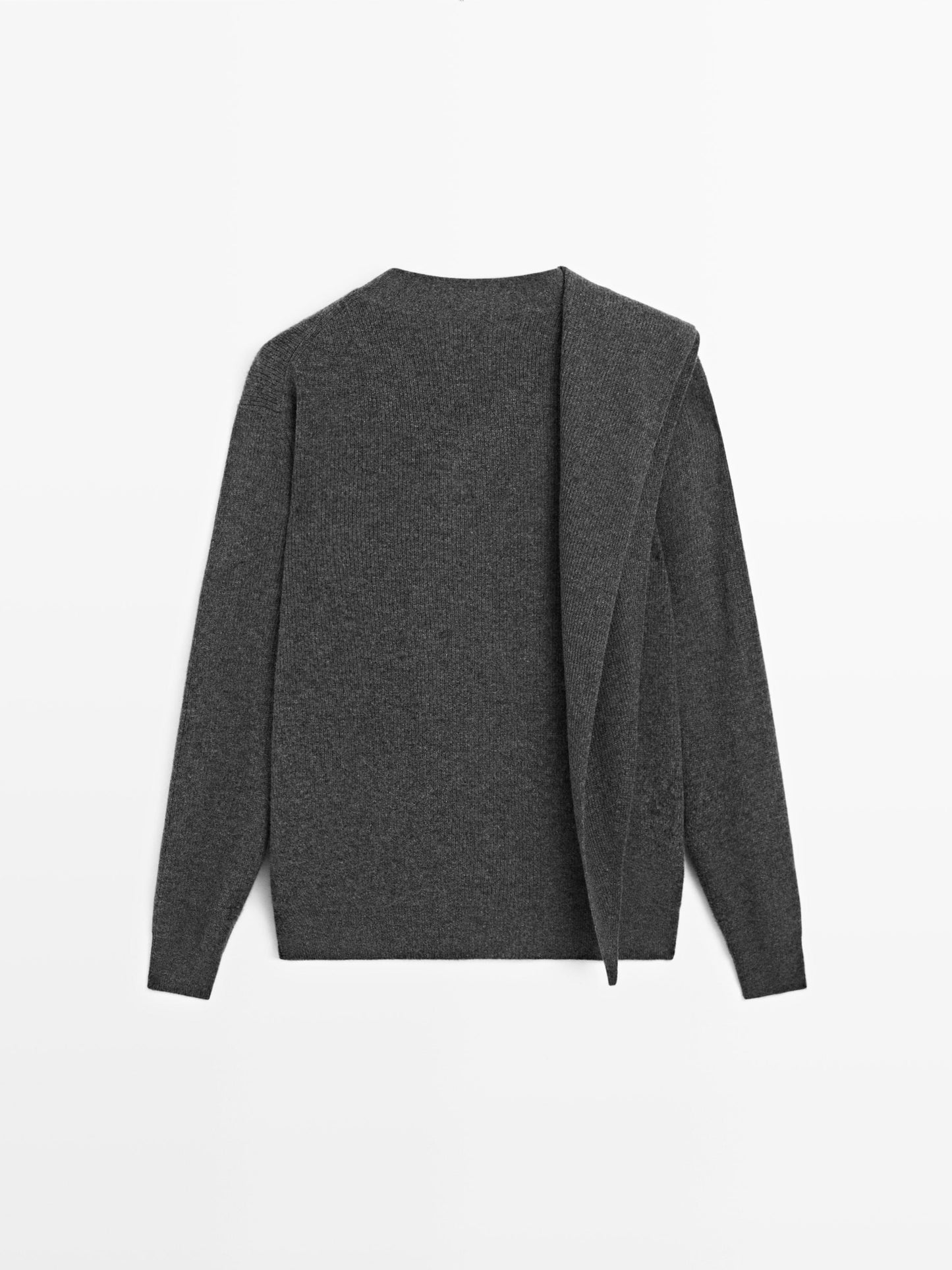 100% wool cardigan with scarf detail