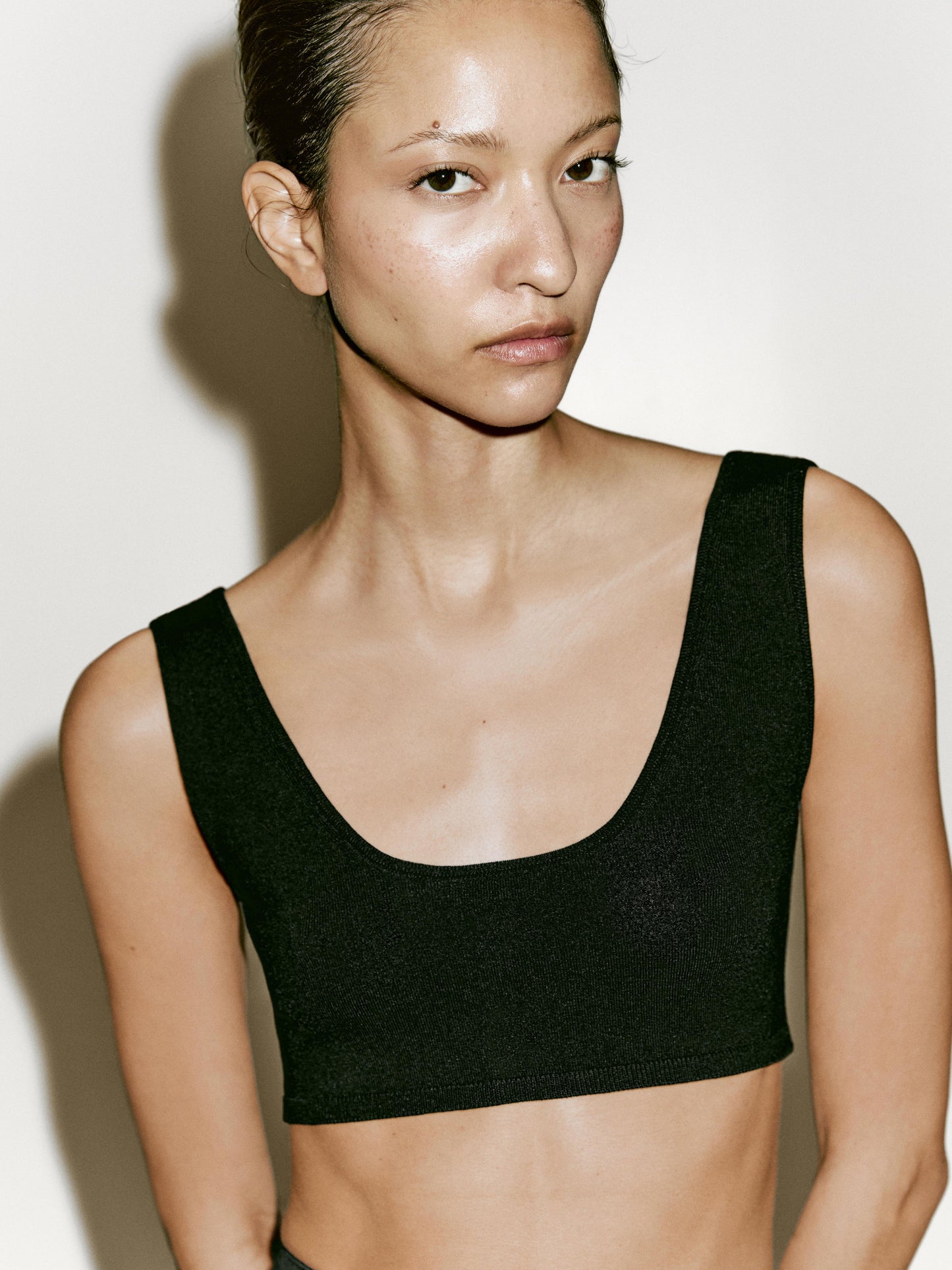 Fine knit bralette with straps