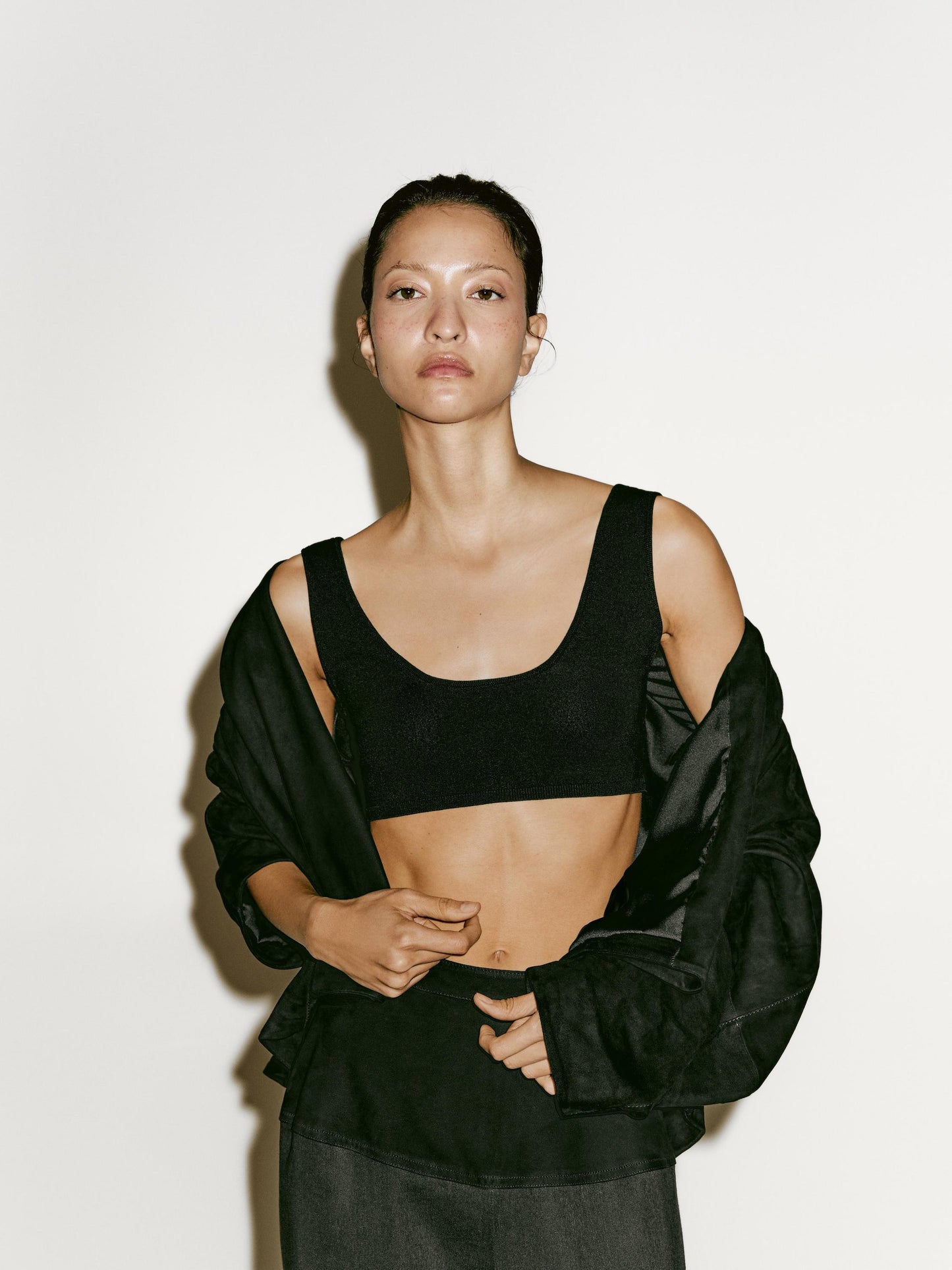 Fine knit bralette with straps