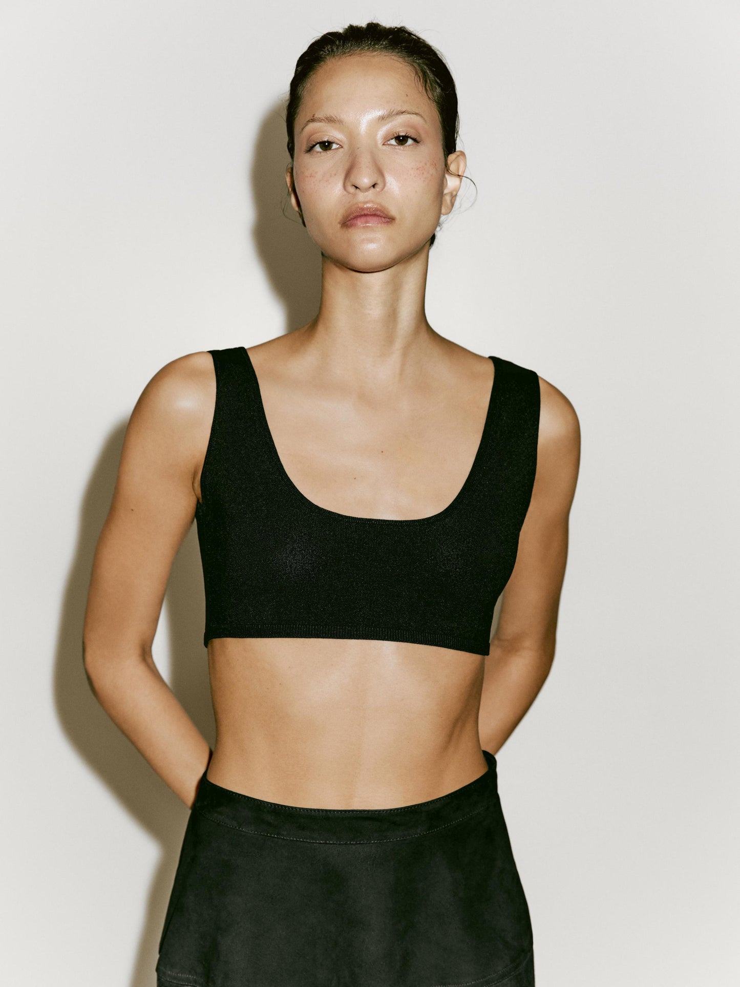 Fine knit bralette with straps