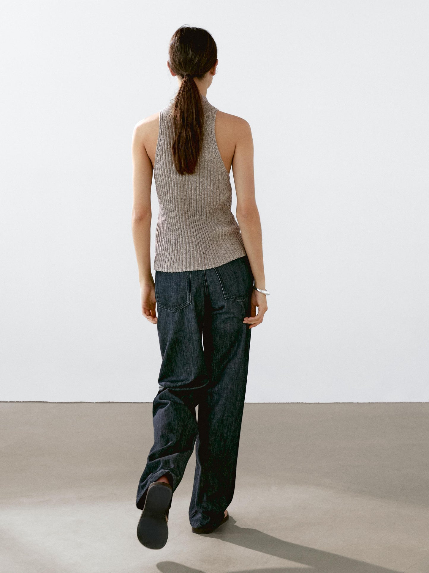 Knit cotton blend crossover top