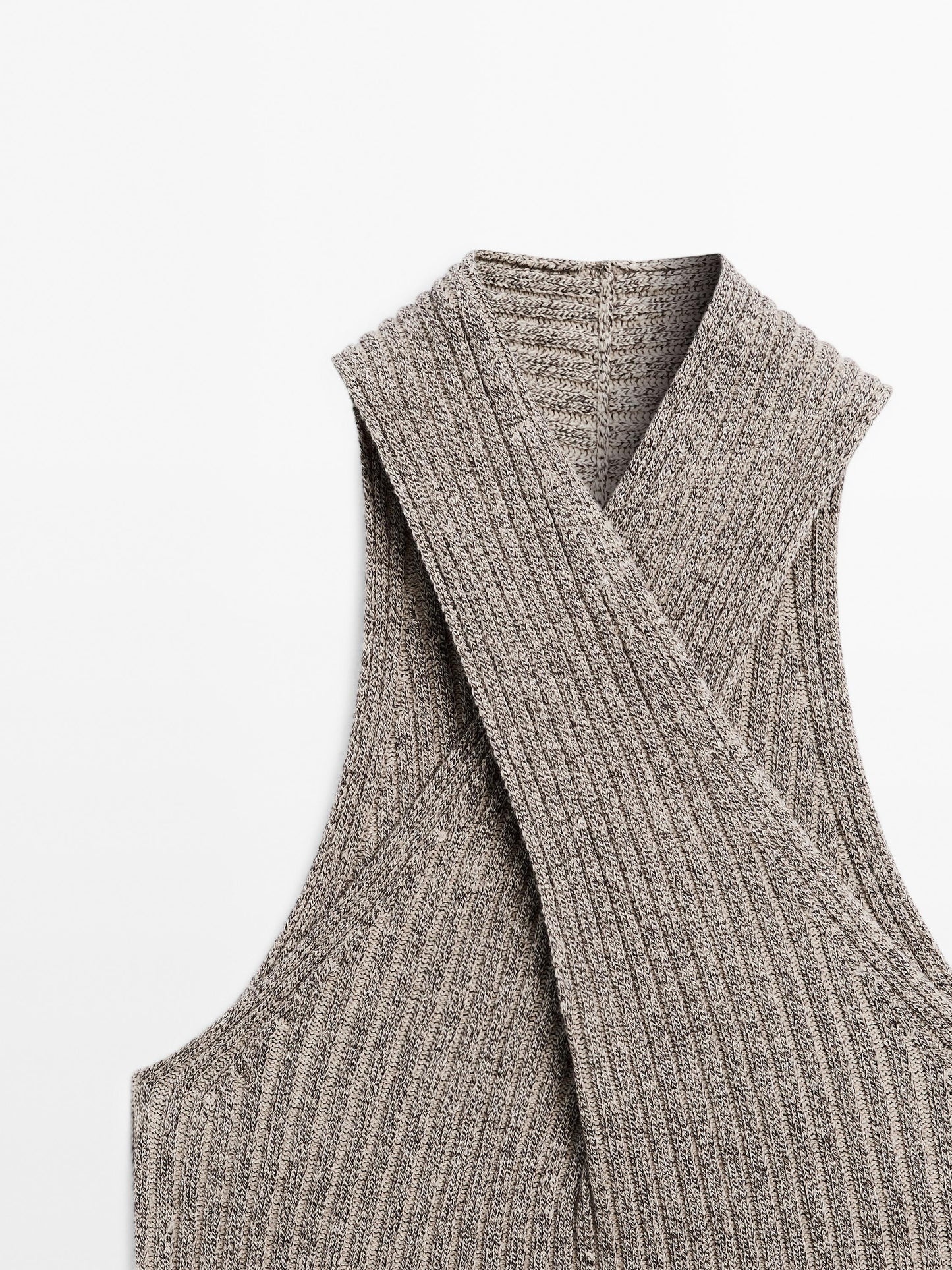 Knit cotton blend crossover top