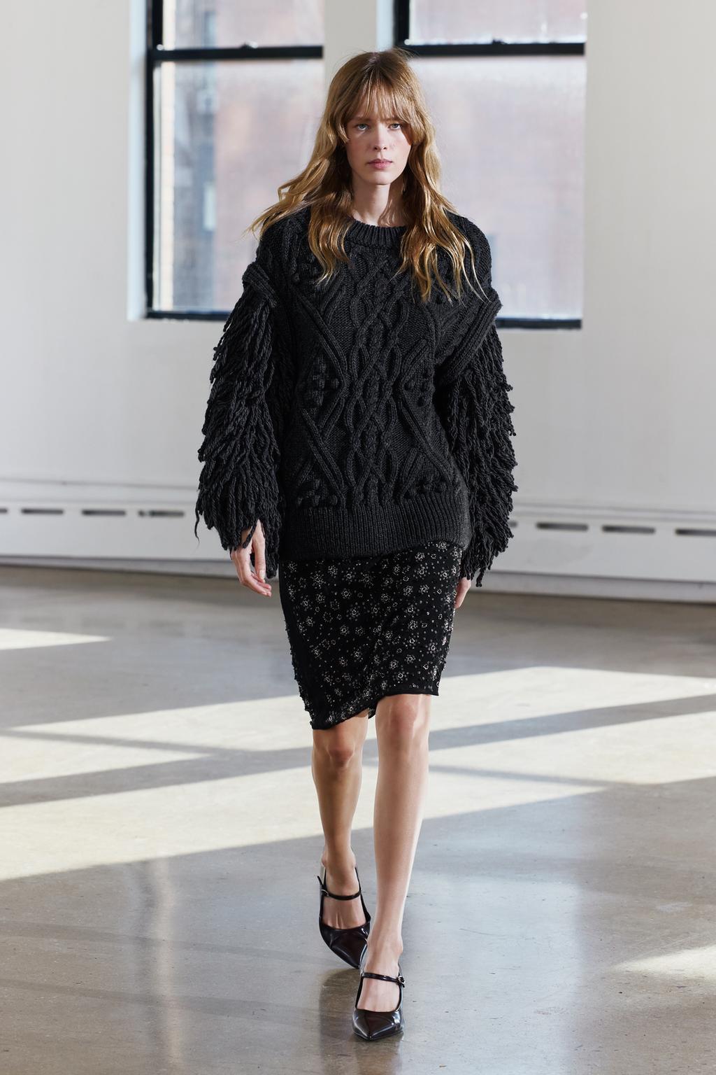 Fringed Knit Sweater