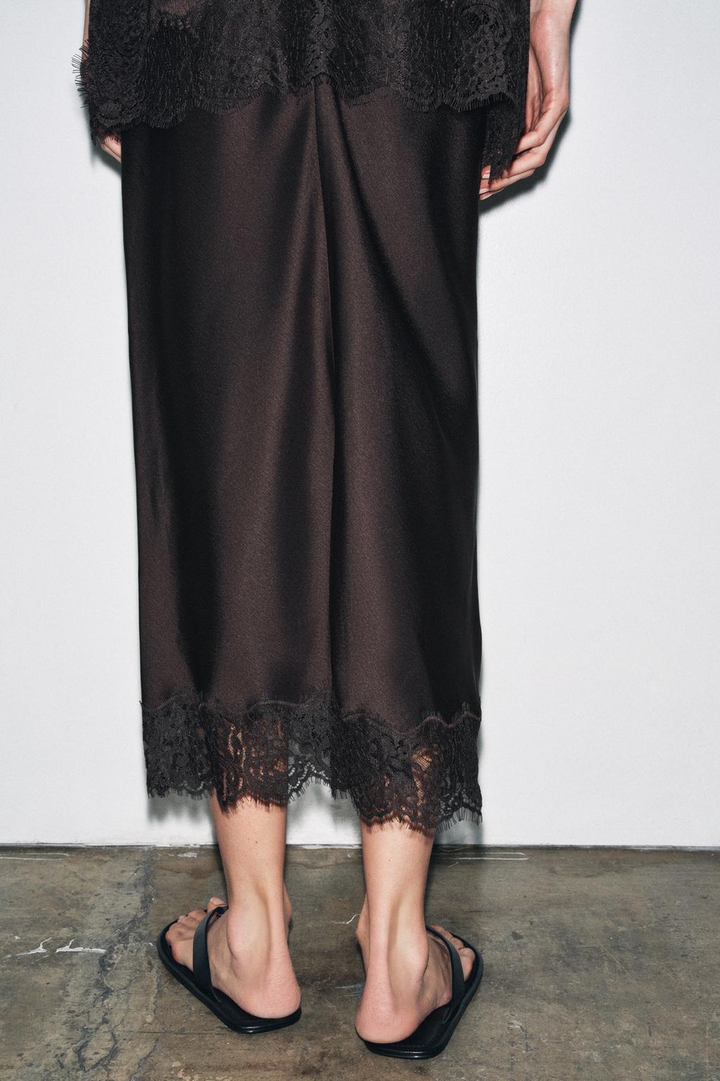 ZW COLLECTION Satin Lace Skirt