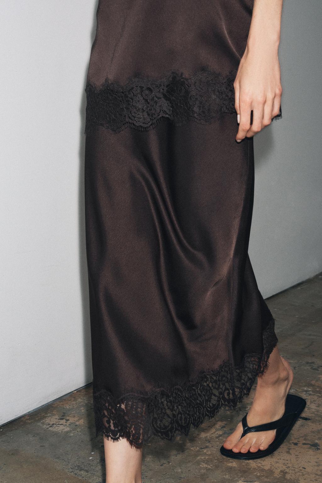 ZW COLLECTION Satin Lace Skirt