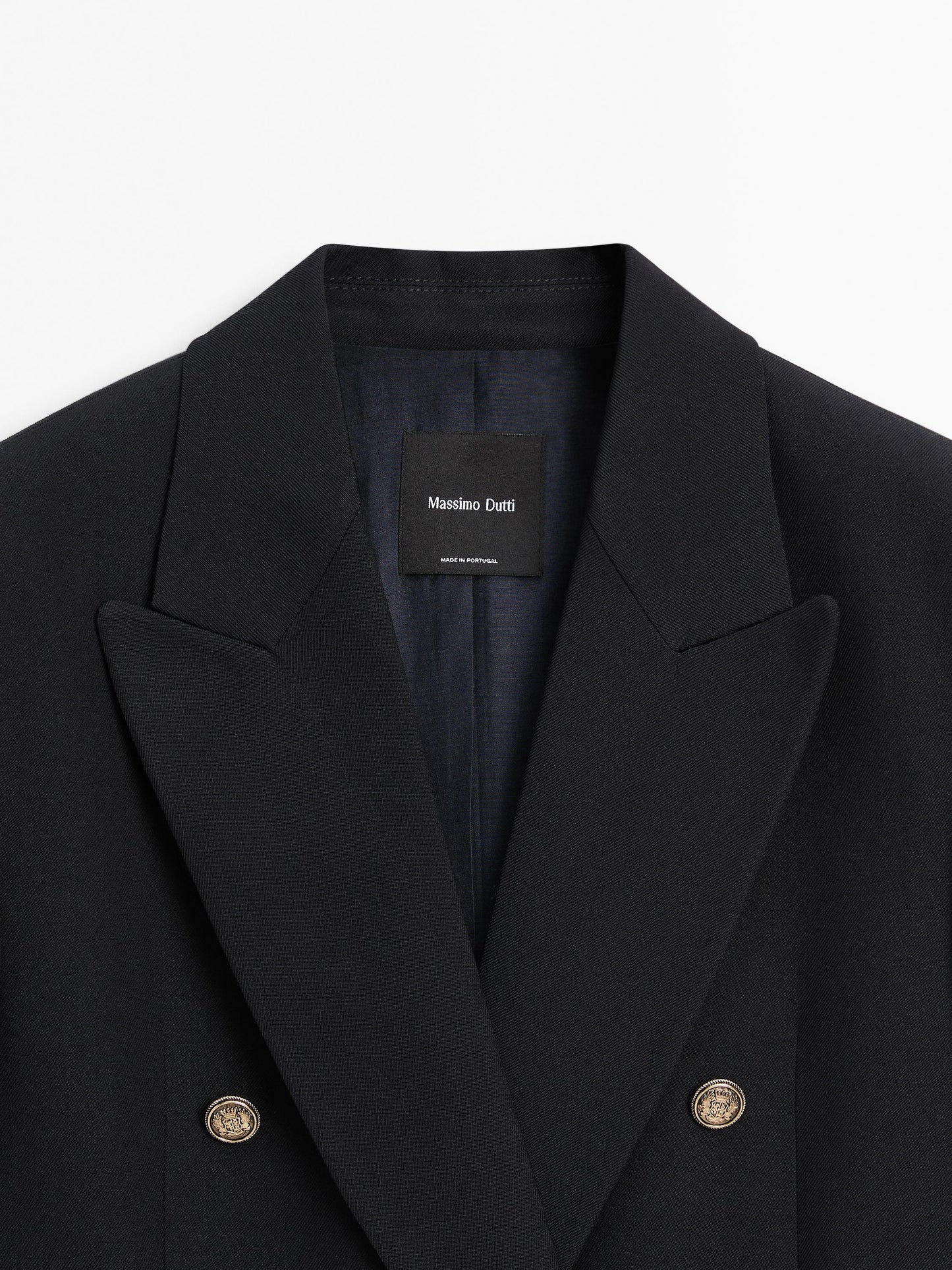 Wool blend blazer with gold buttons