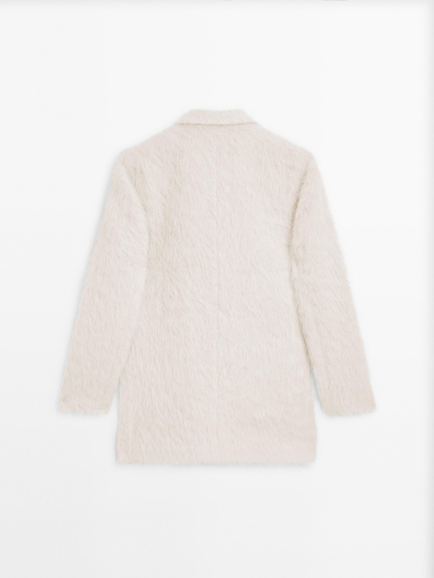 Fuzzy alpaca blazer