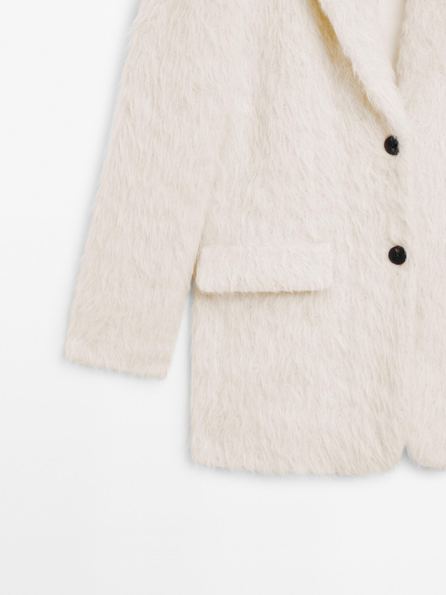 Fuzzy alpaca blazer