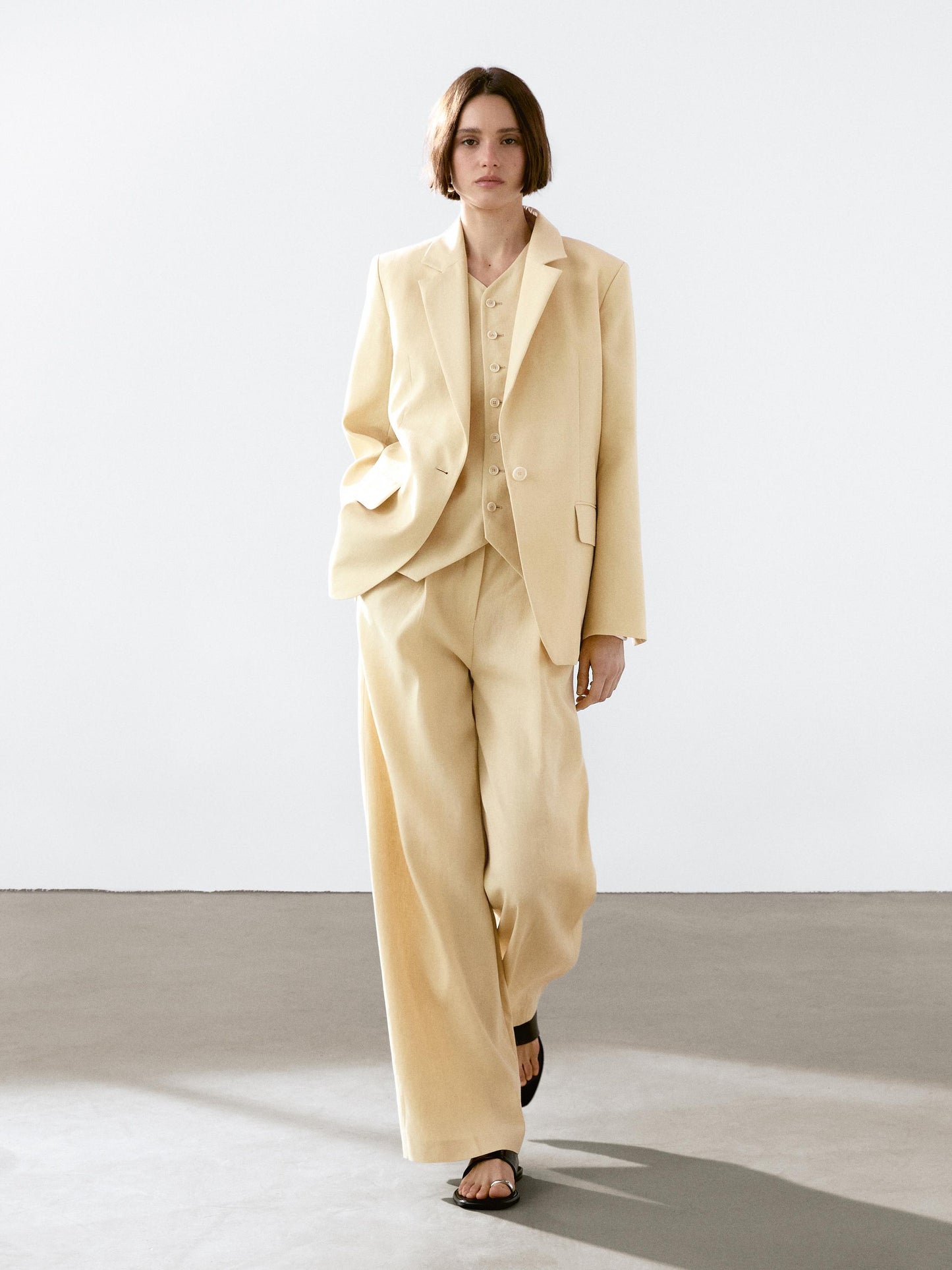 Linen blend blazer