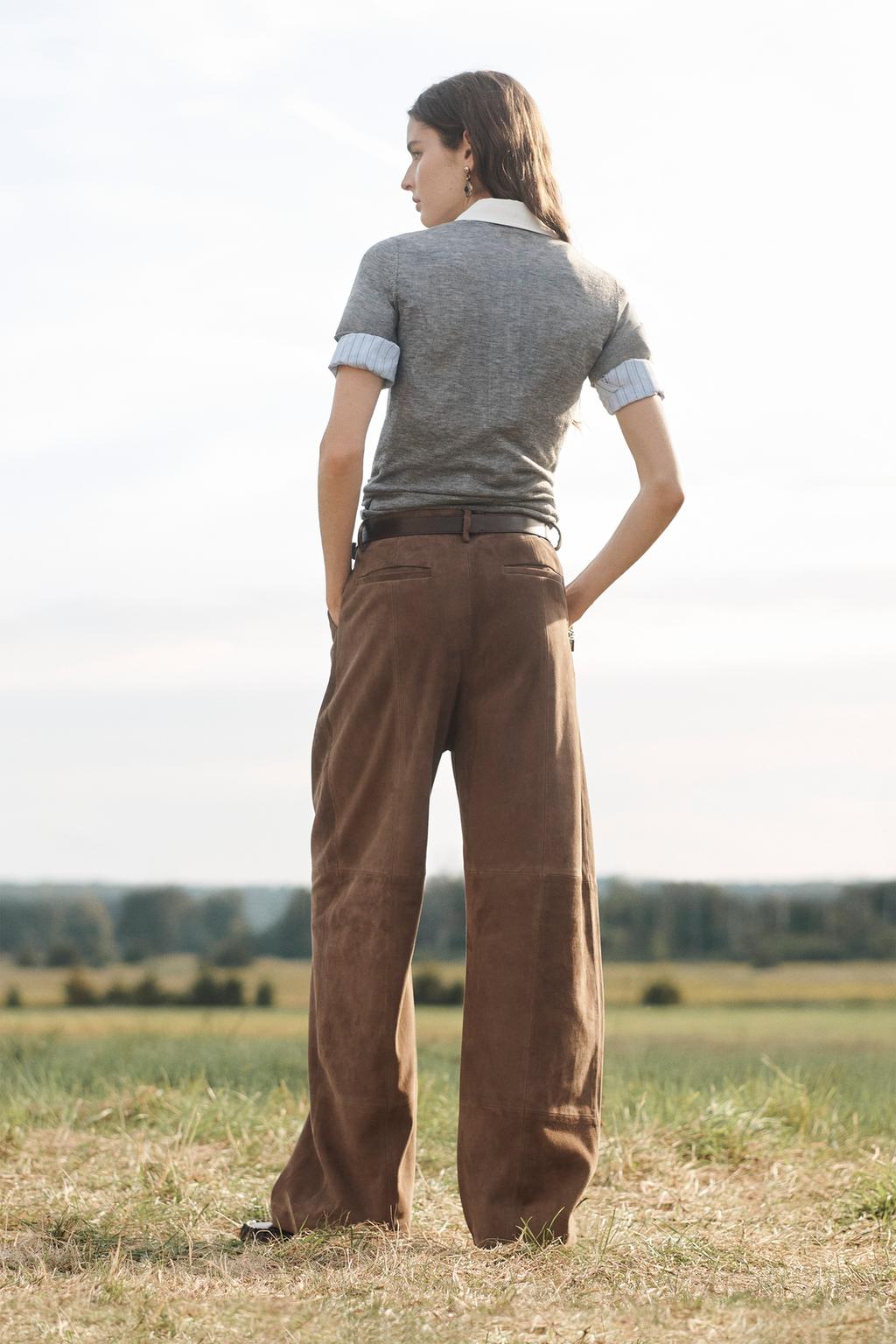 100% Suede Darted Trousers Limited Edition