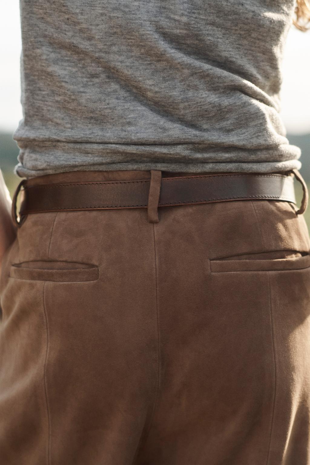 100% Suede Darted Trousers Limited Edition