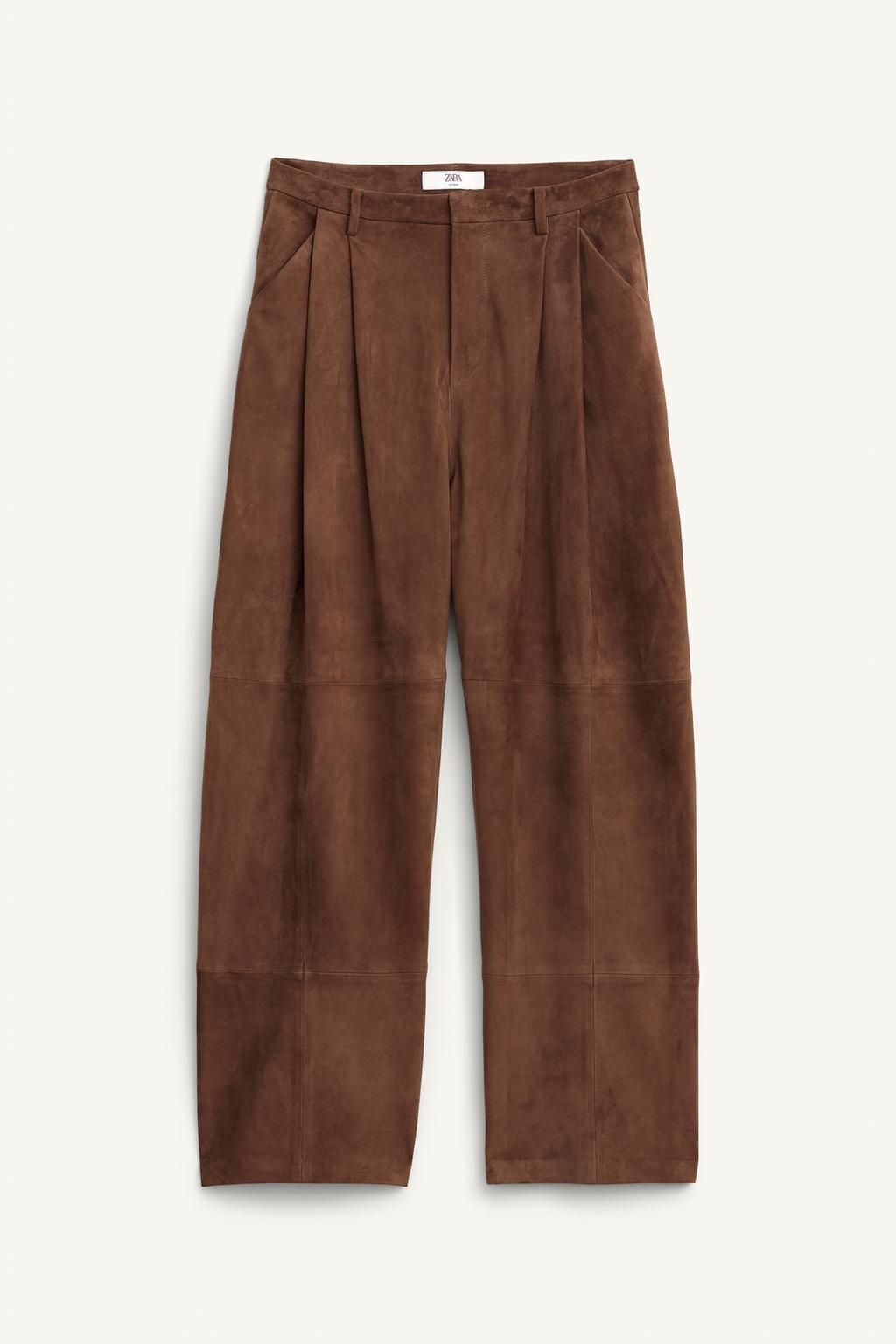 100% Suede Darted Trousers Limited Edition