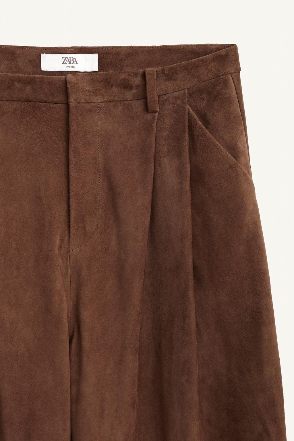 100% Suede Darted Trousers Limited Edition