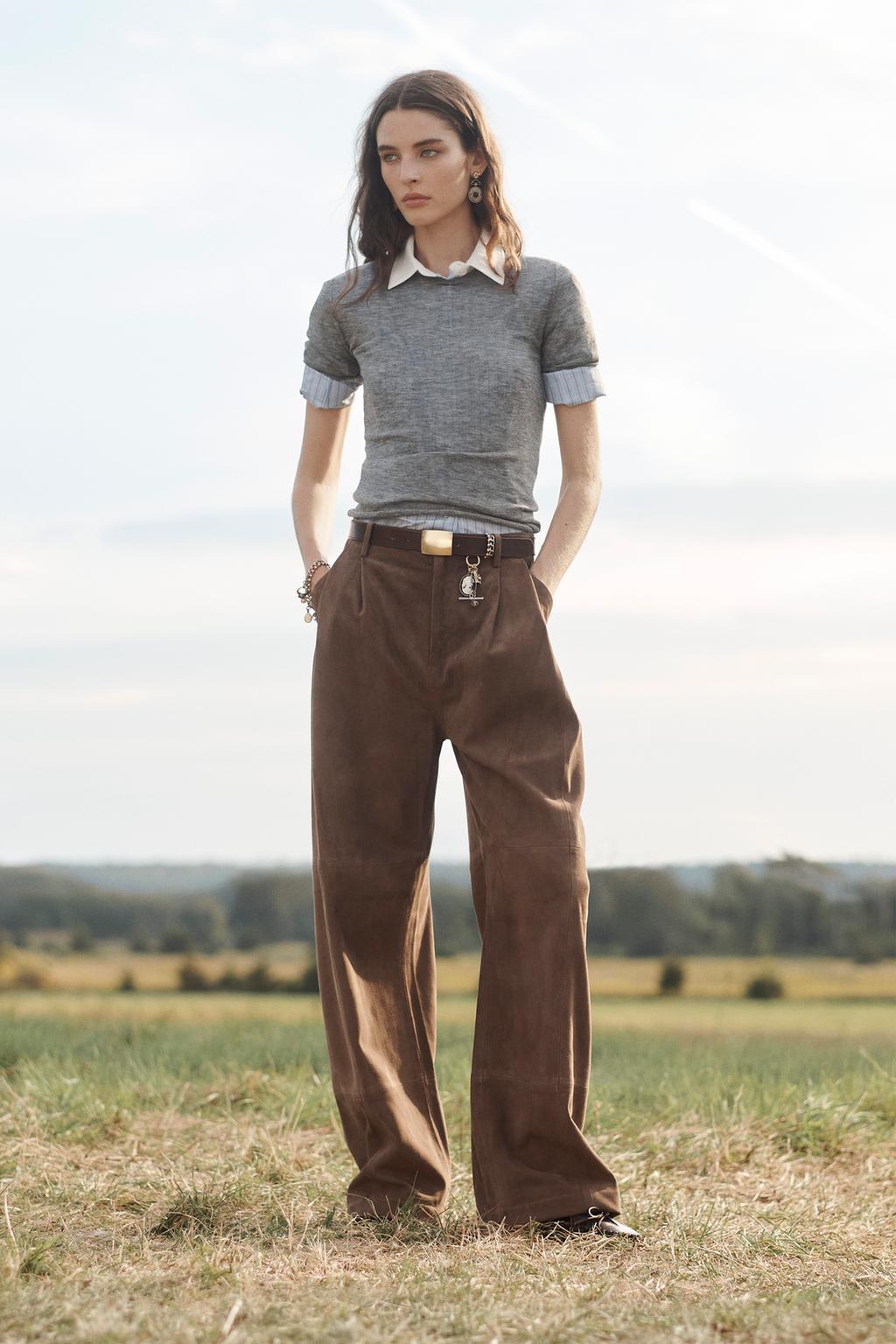 100% Suede Darted Trousers Limited Edition