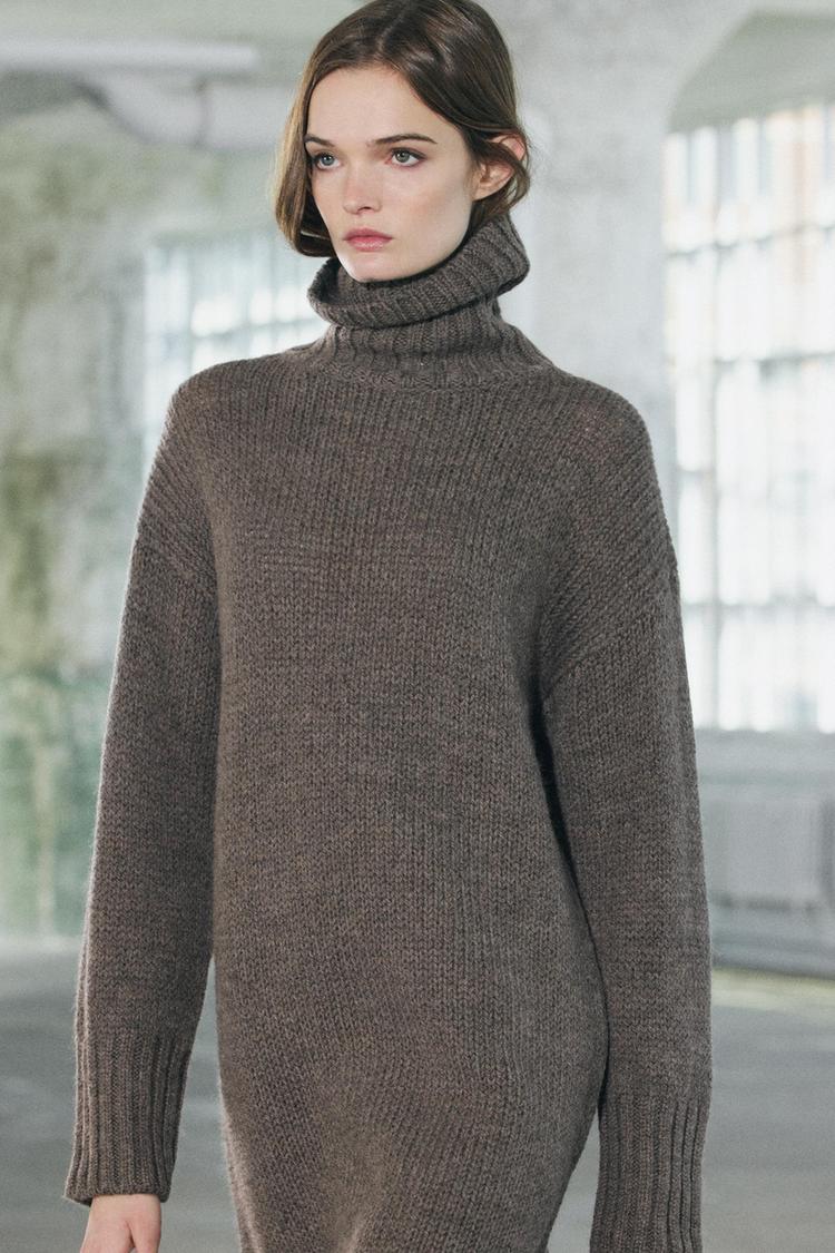 Long fringed 100% wool dress