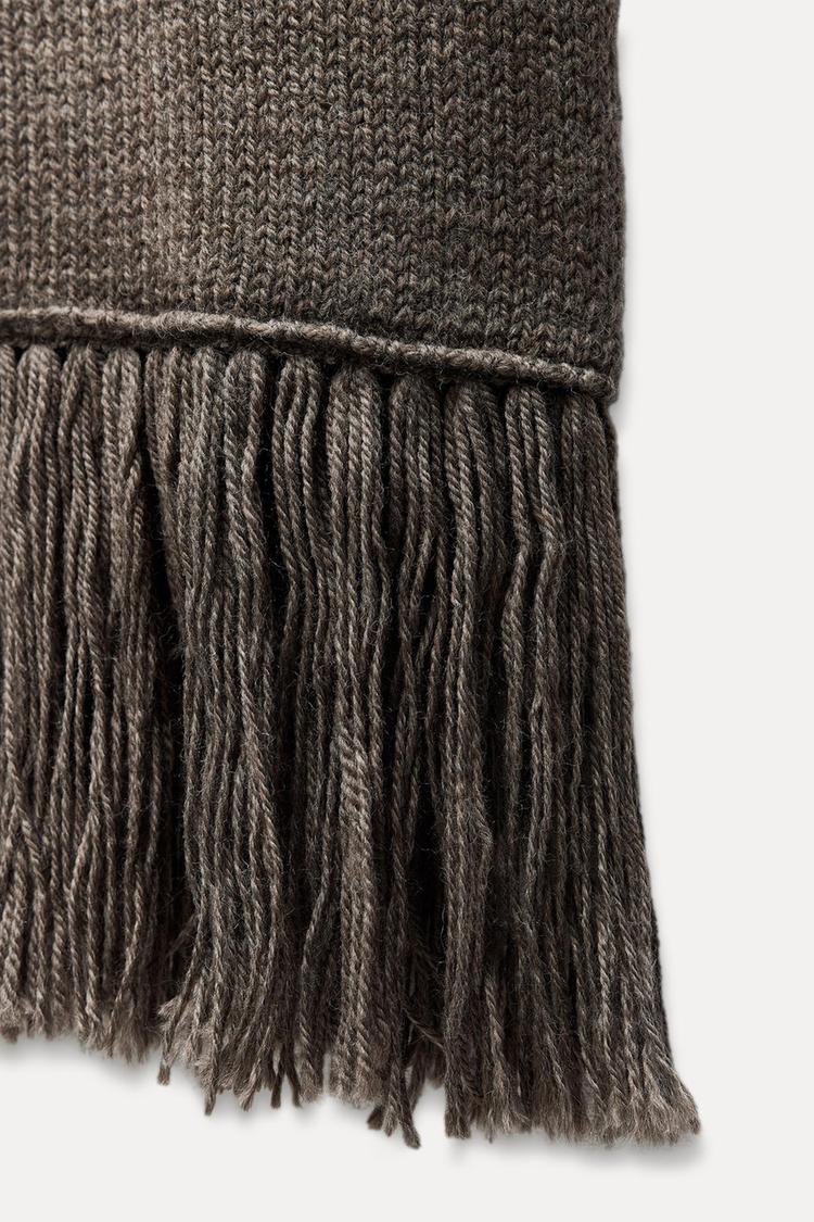 Long fringed 100% wool dress