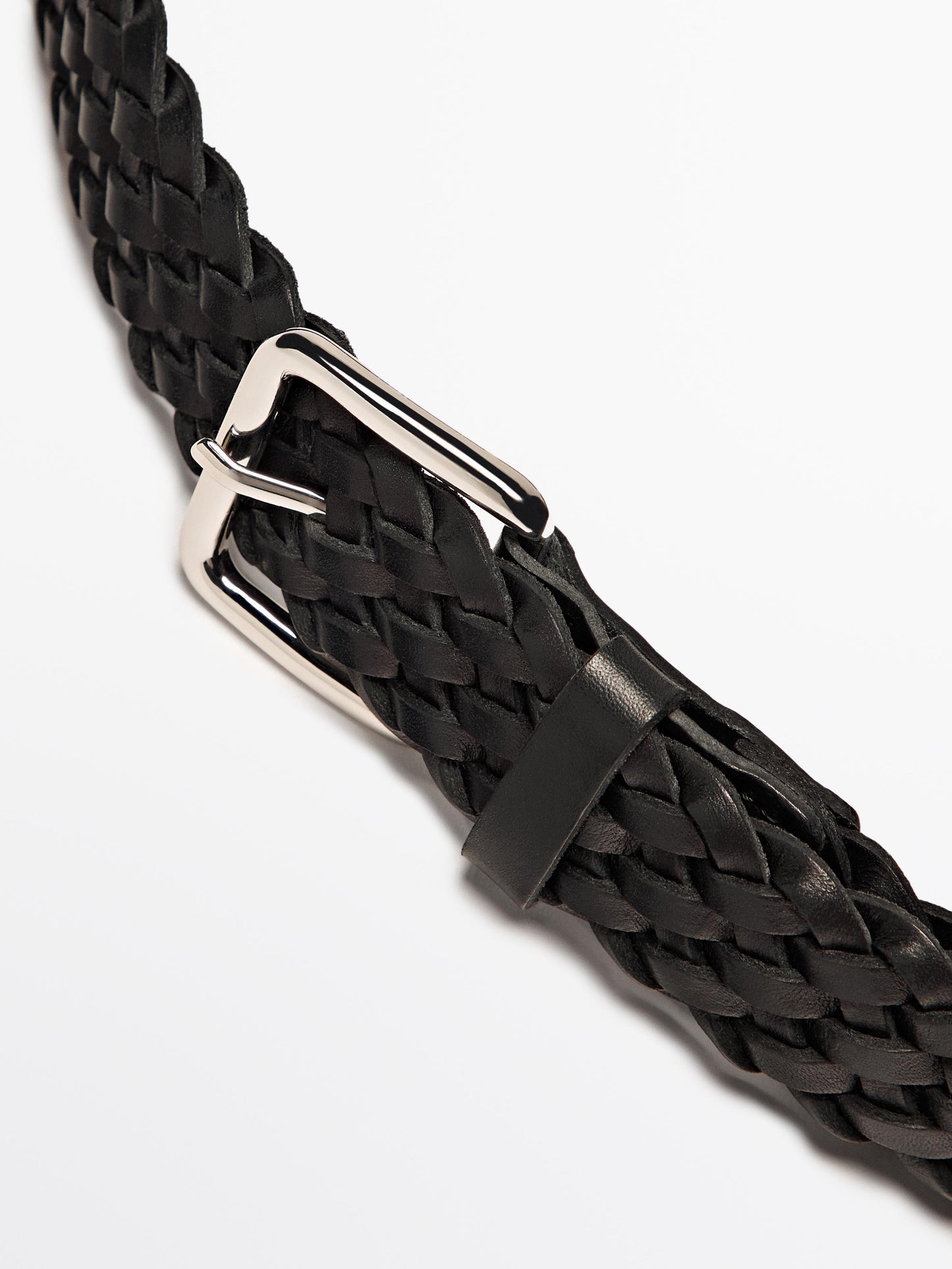 Braided leather belt