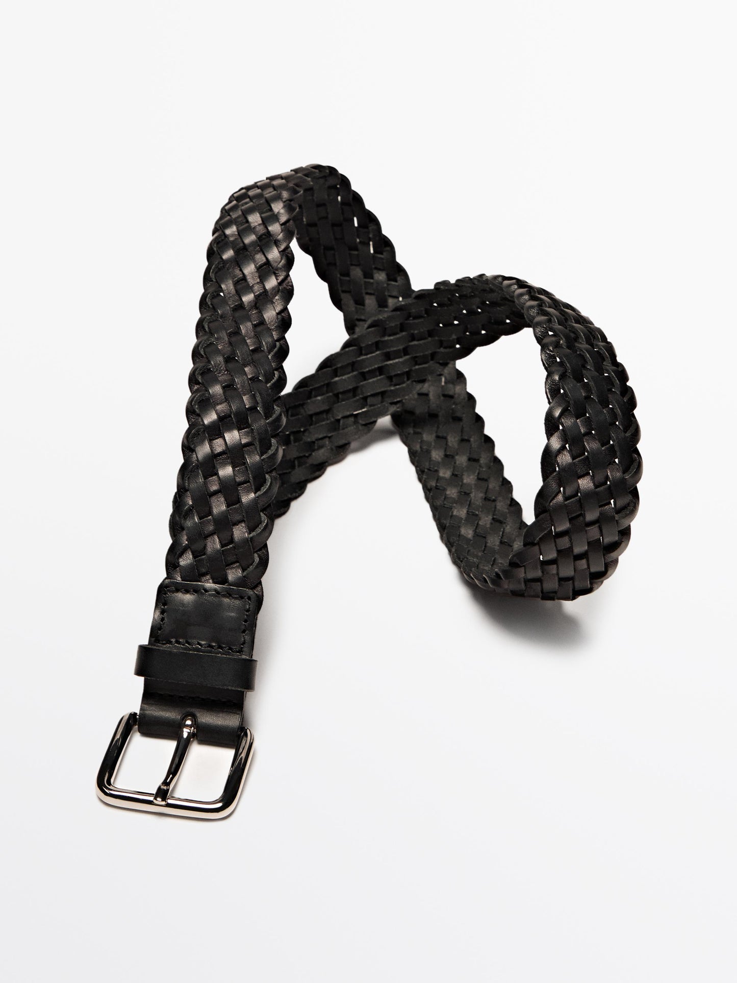 Braided leather belt